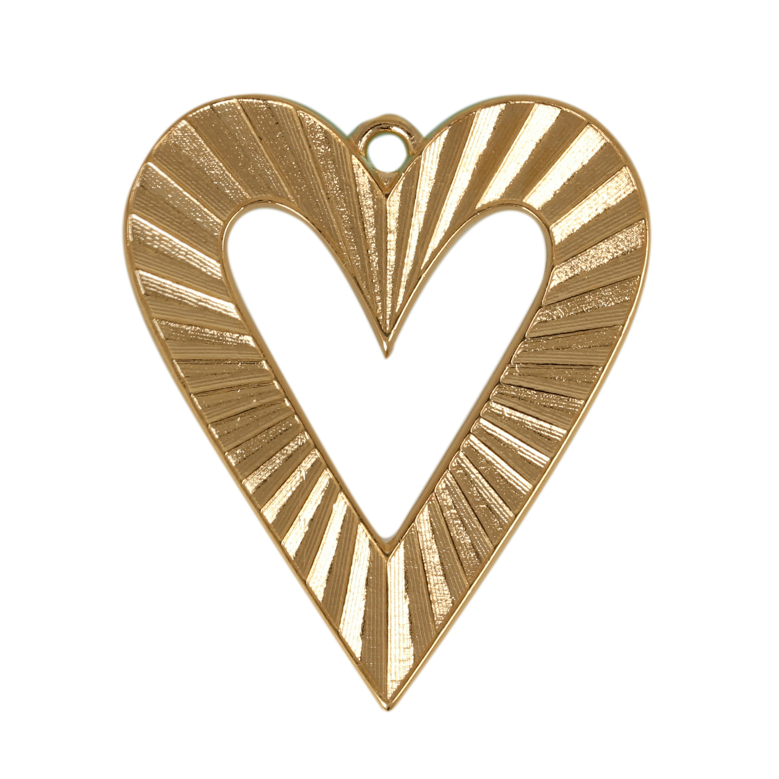 gold plated heart pendant 32x27mm | 1pc