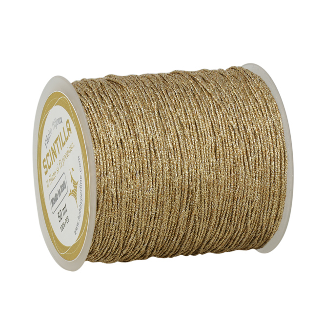 crochet jewel thread scintilla grandé - champagne gold - 50mt | 1pc