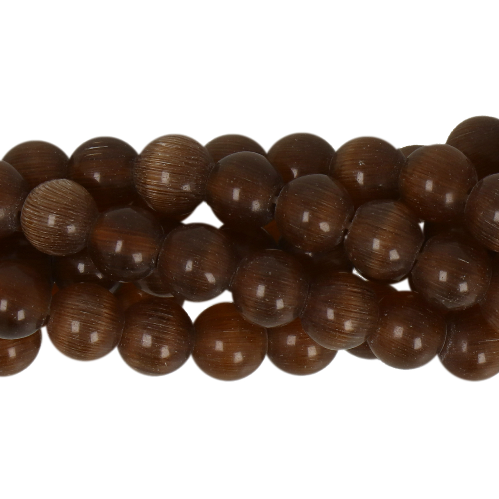 cat's eye glass beads - brown smooth round 6mm (65/70pc) | 16-inch strand