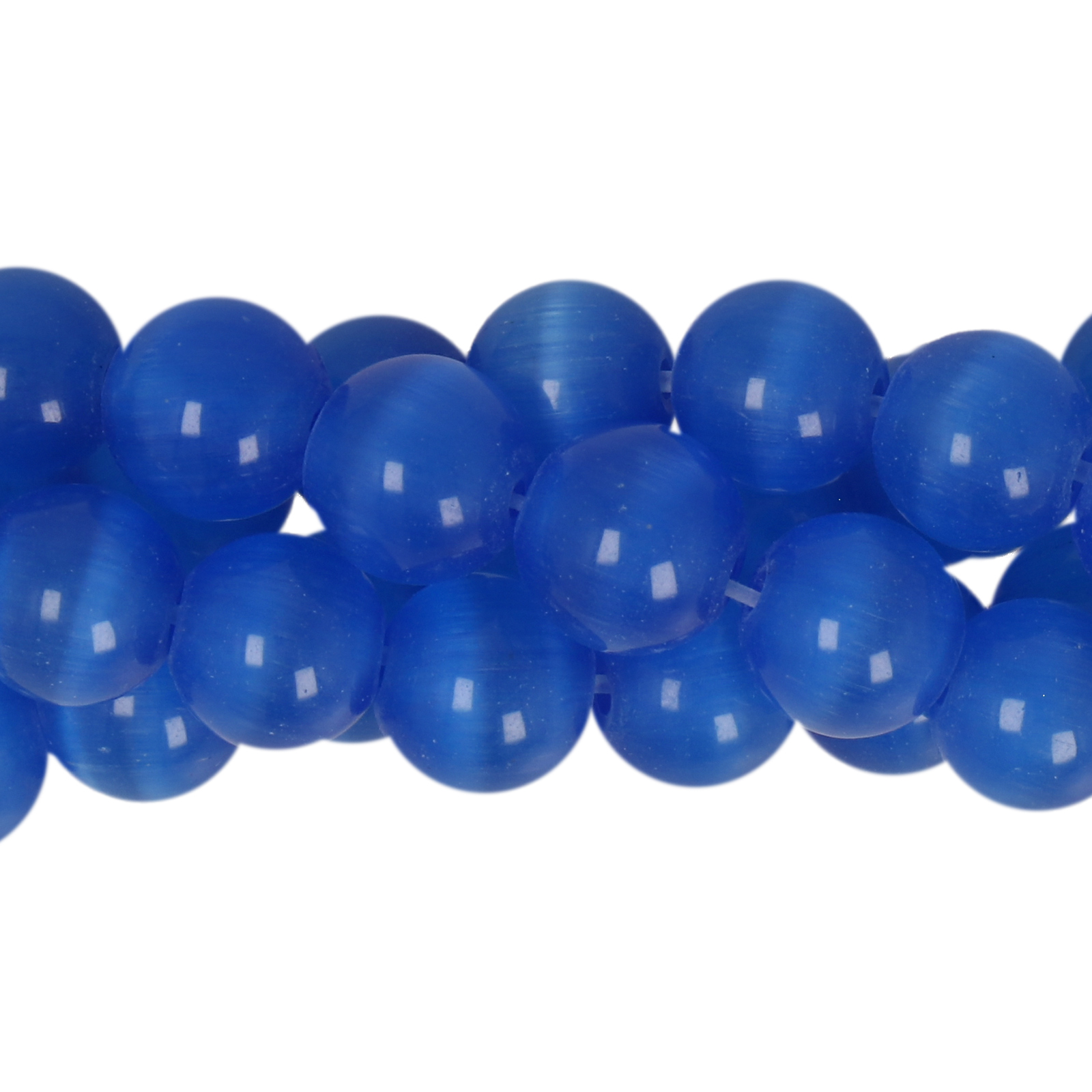 cat eye glatt rund blau 8mm (45/50st) | strang 38/40cm
