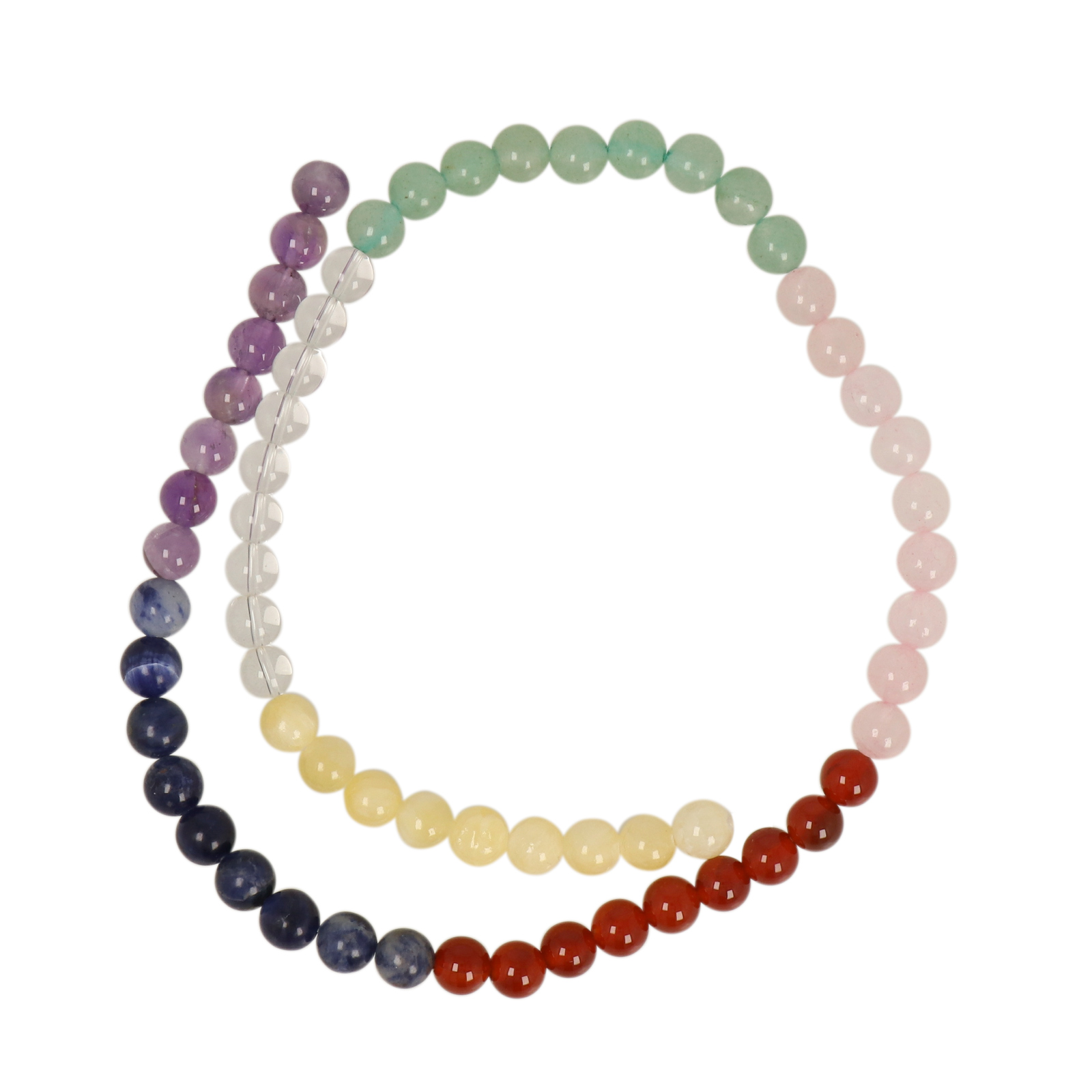 mix halbedelsteinen 7 farben glatt runde 6mm | strang 38/40cm
