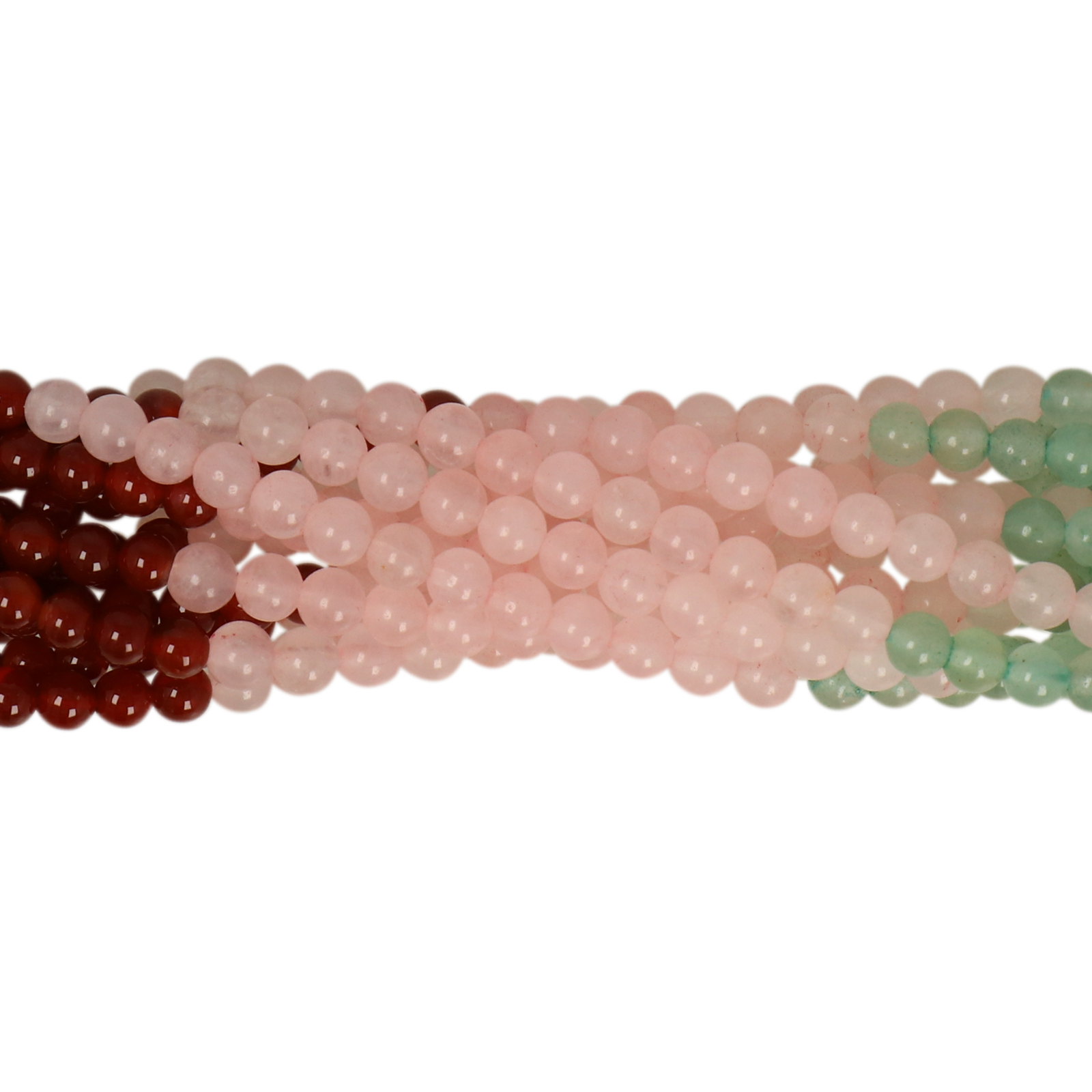 mixed gemstone 7 colors smooth round 4mm | 15/16-inch strand