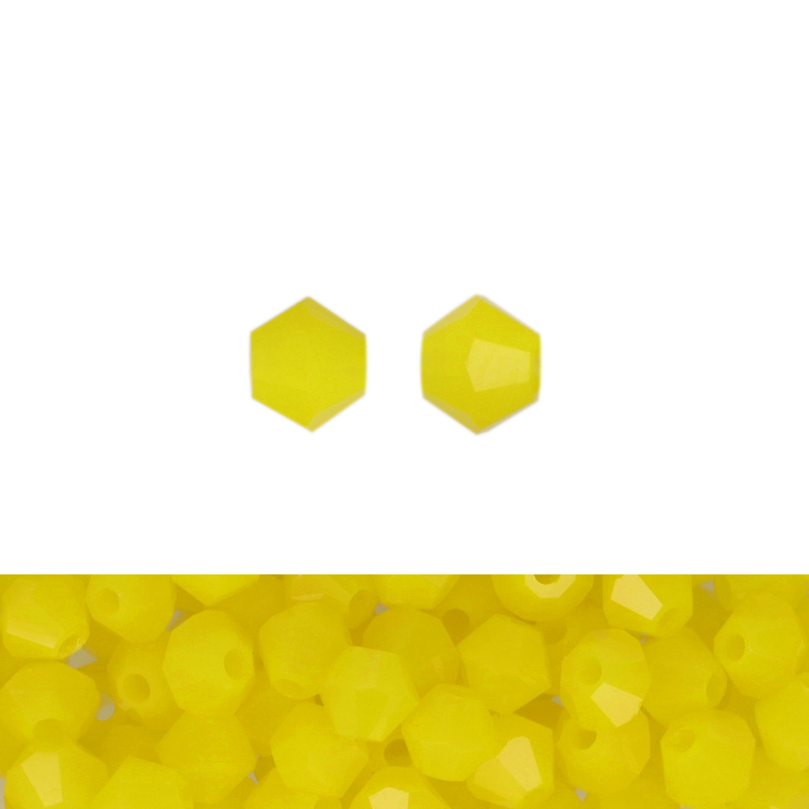 bicone brilliant opaque yellow 4mm | 120pc