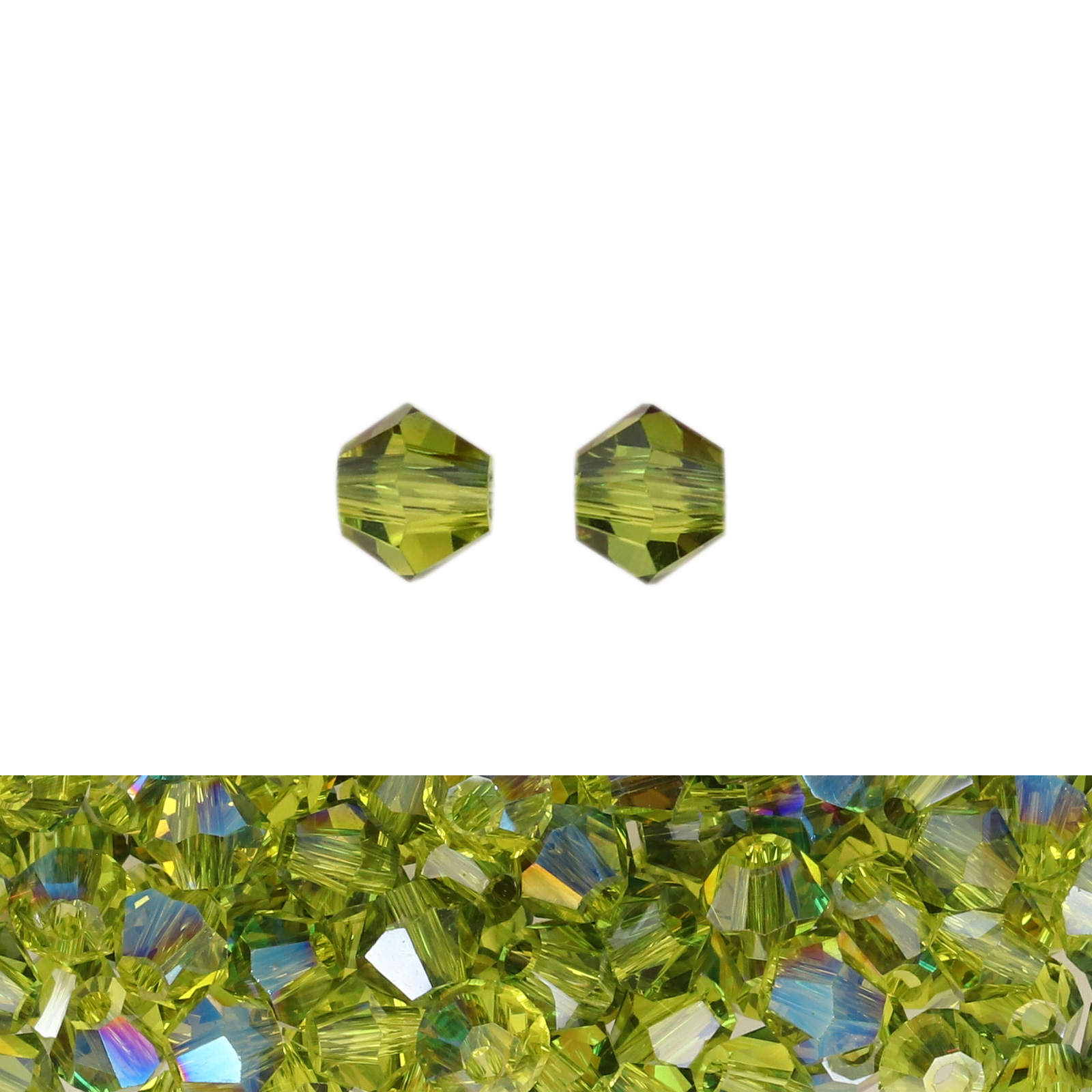 doppelkegel brilliant peridot ab 4mm | 120st