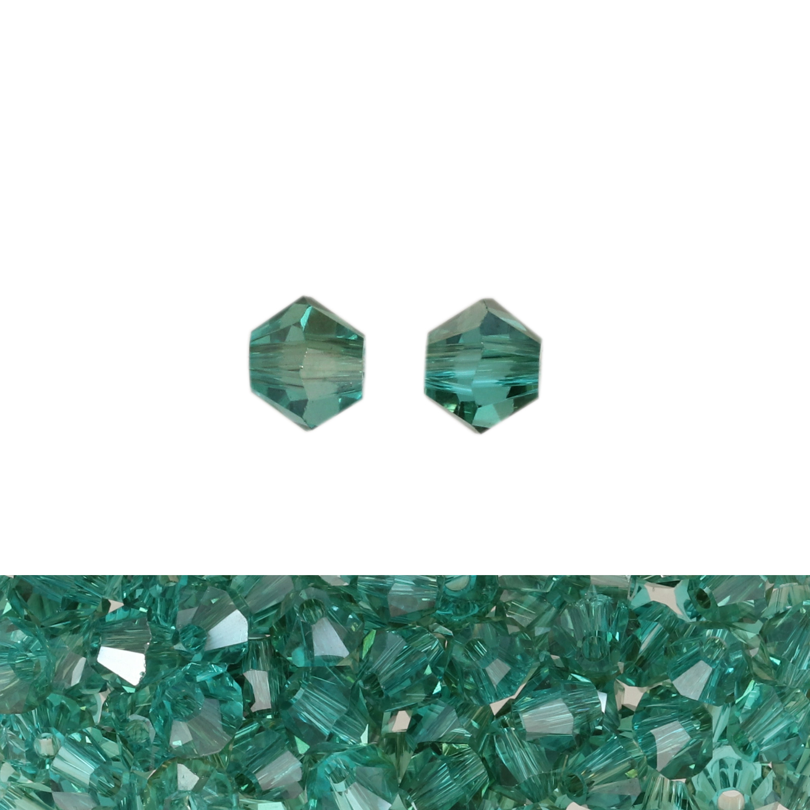 bicone brilliant teal plated 4mm | 120pc