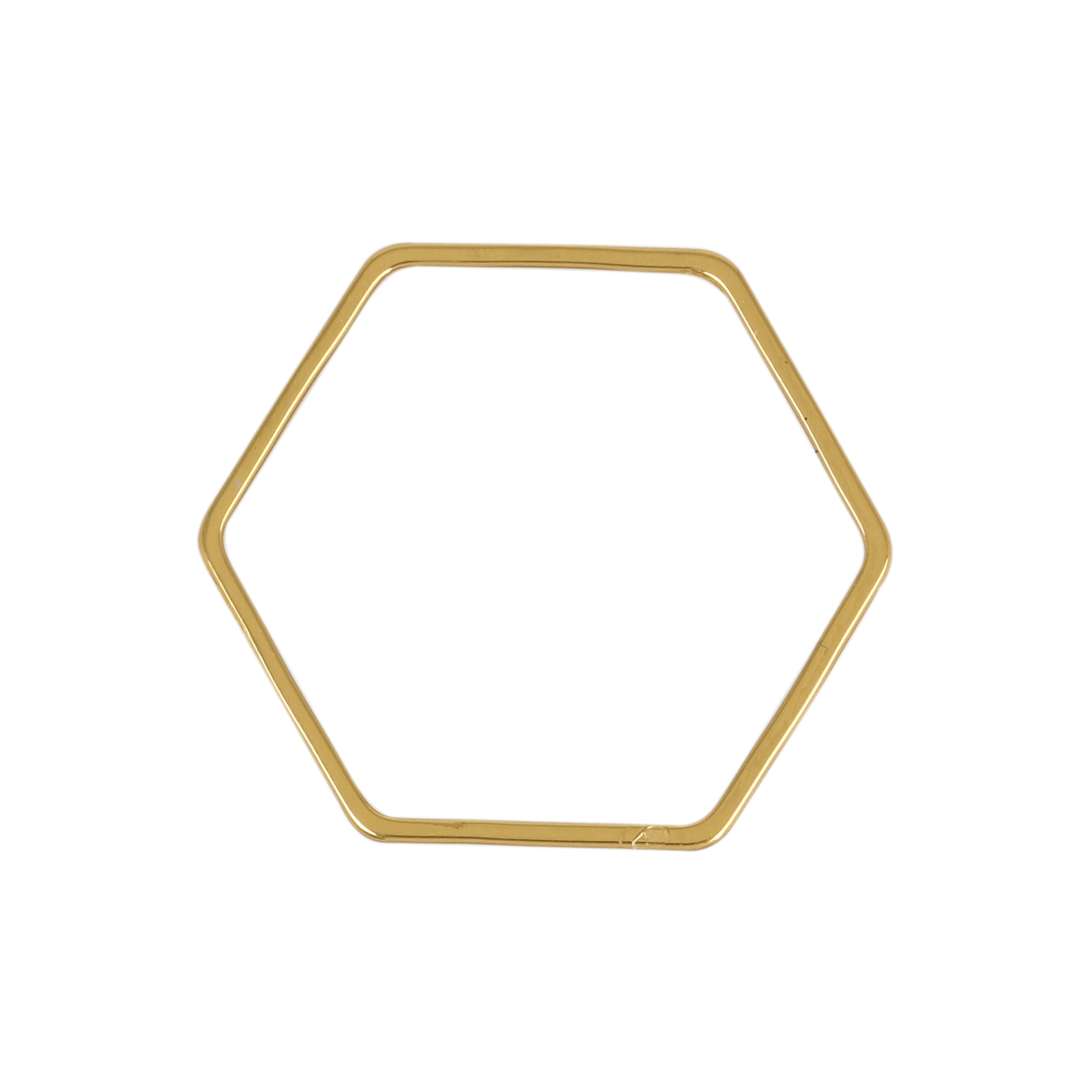 open shape component gold plated exagon 22mm | 10pc