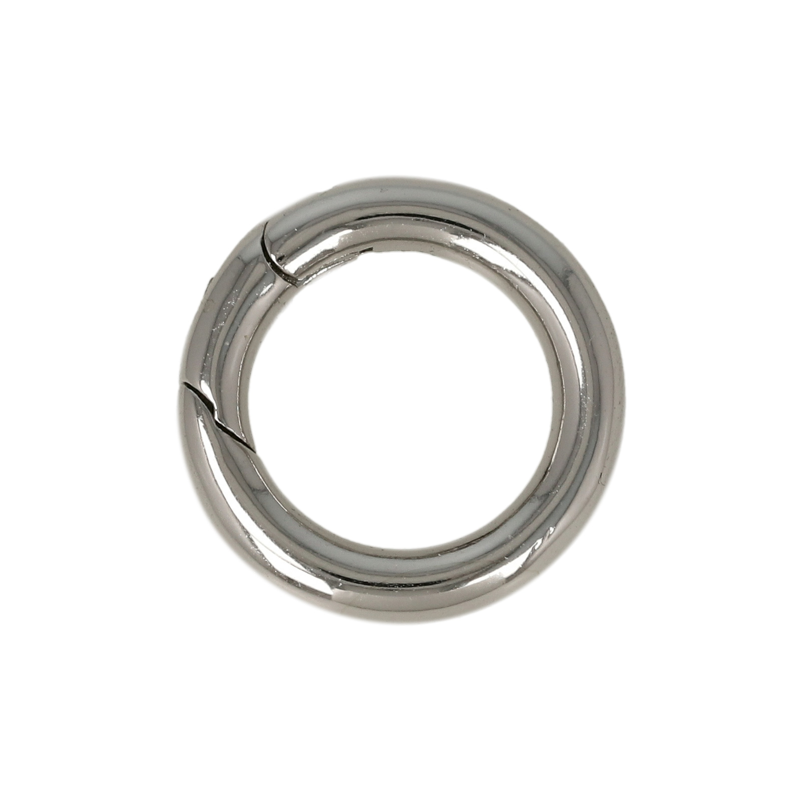 rhodium silver plated lobster round clasp 16mm | 1pc