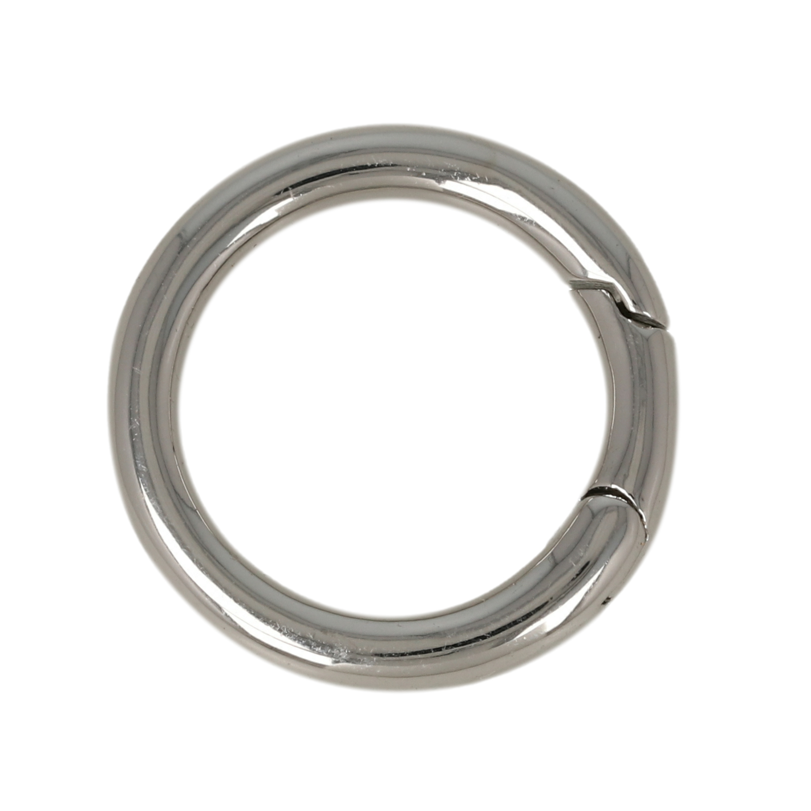 rhodium silver plated lobster round clasp 20mm | 1pc