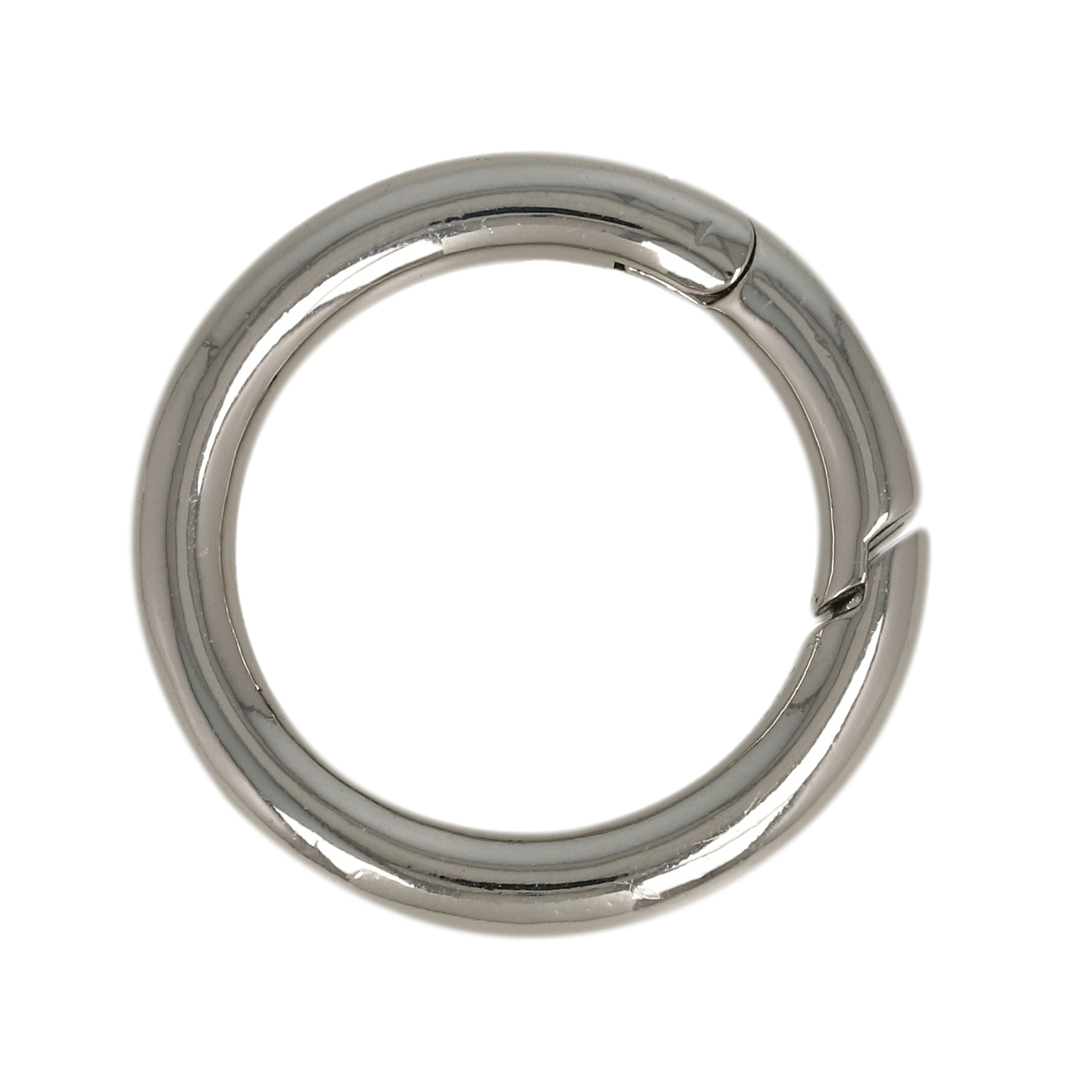 rhodium silver plated lobster round clasp 23mm | 1pc