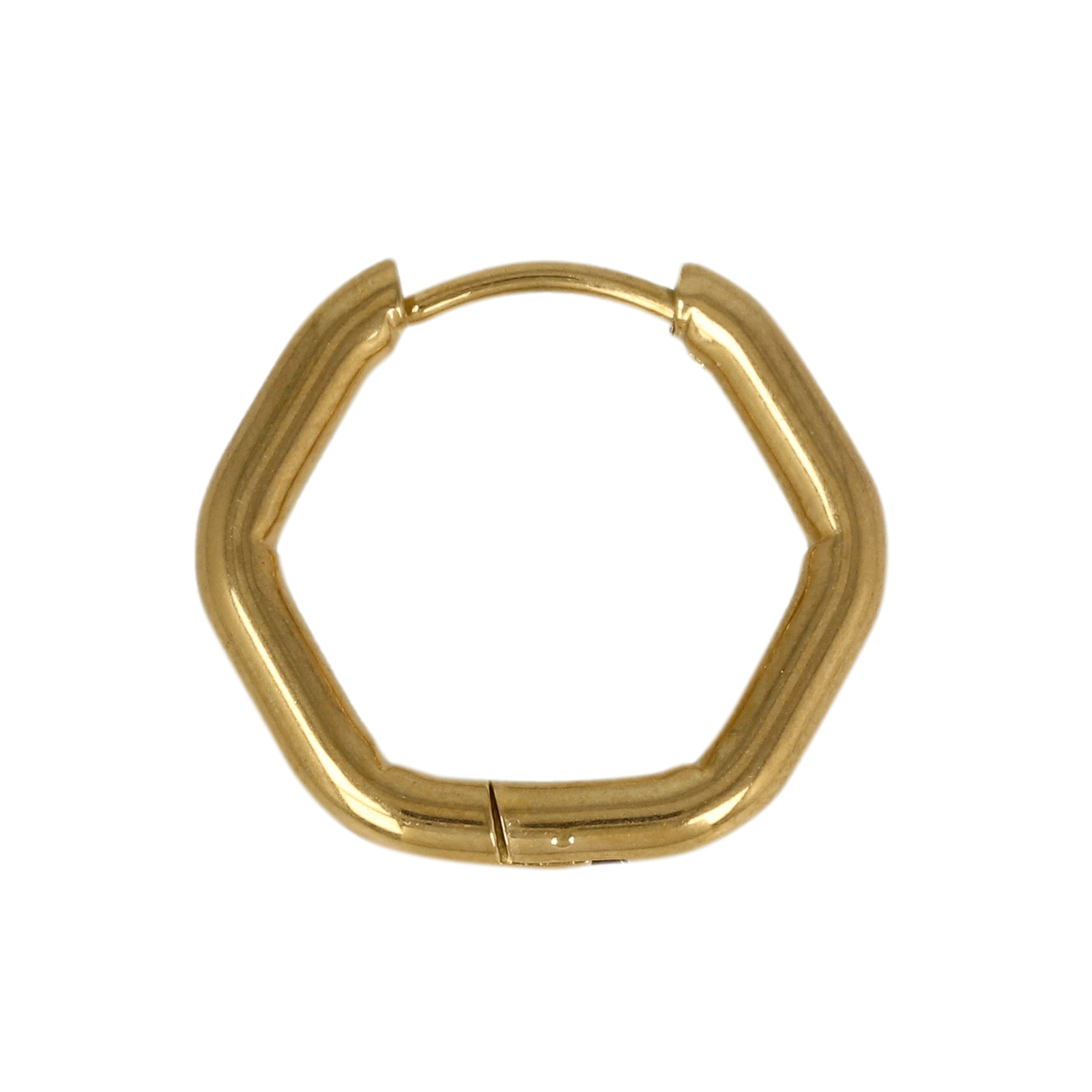 gold plated stainless steel exagone hoop earring 18mm | 2pc