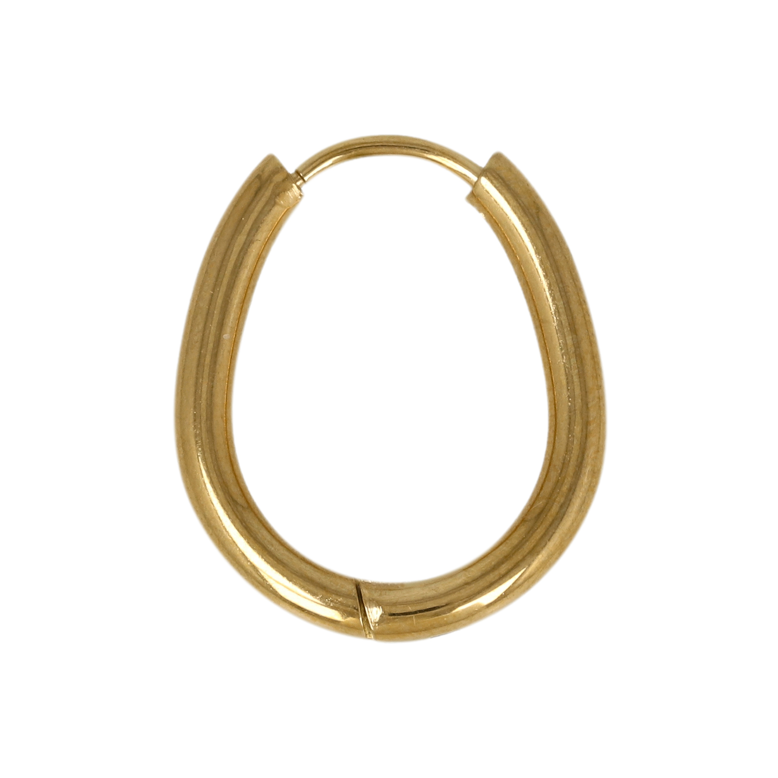 gold plated stainless steel oval hoop earring 21x18mm | 2pc