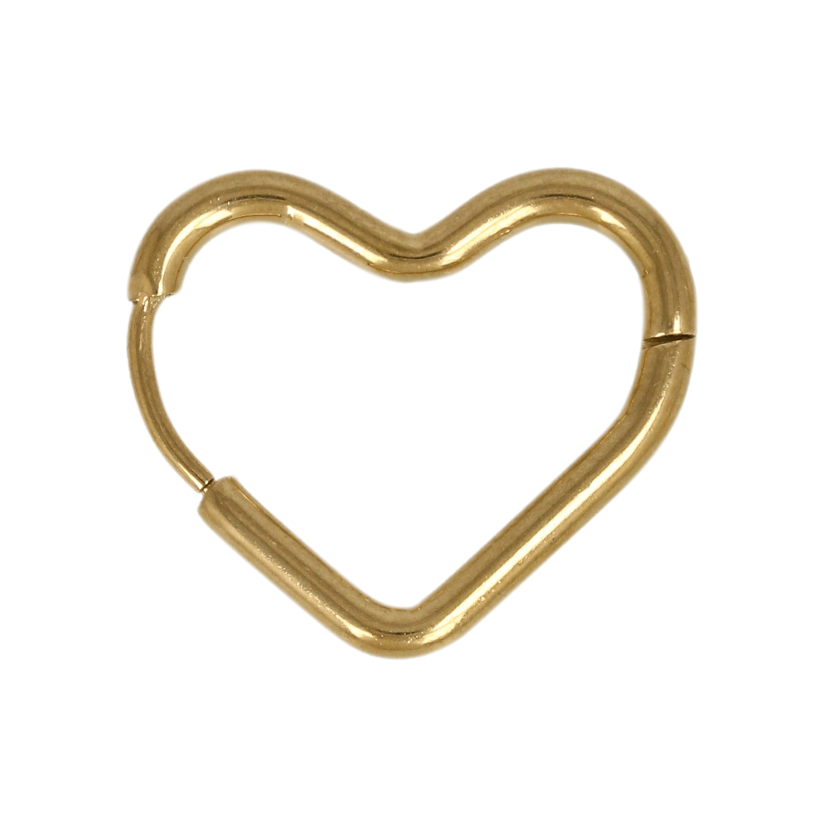 gold plated stainless steel heart hoop earring 20x18mm | 2pc