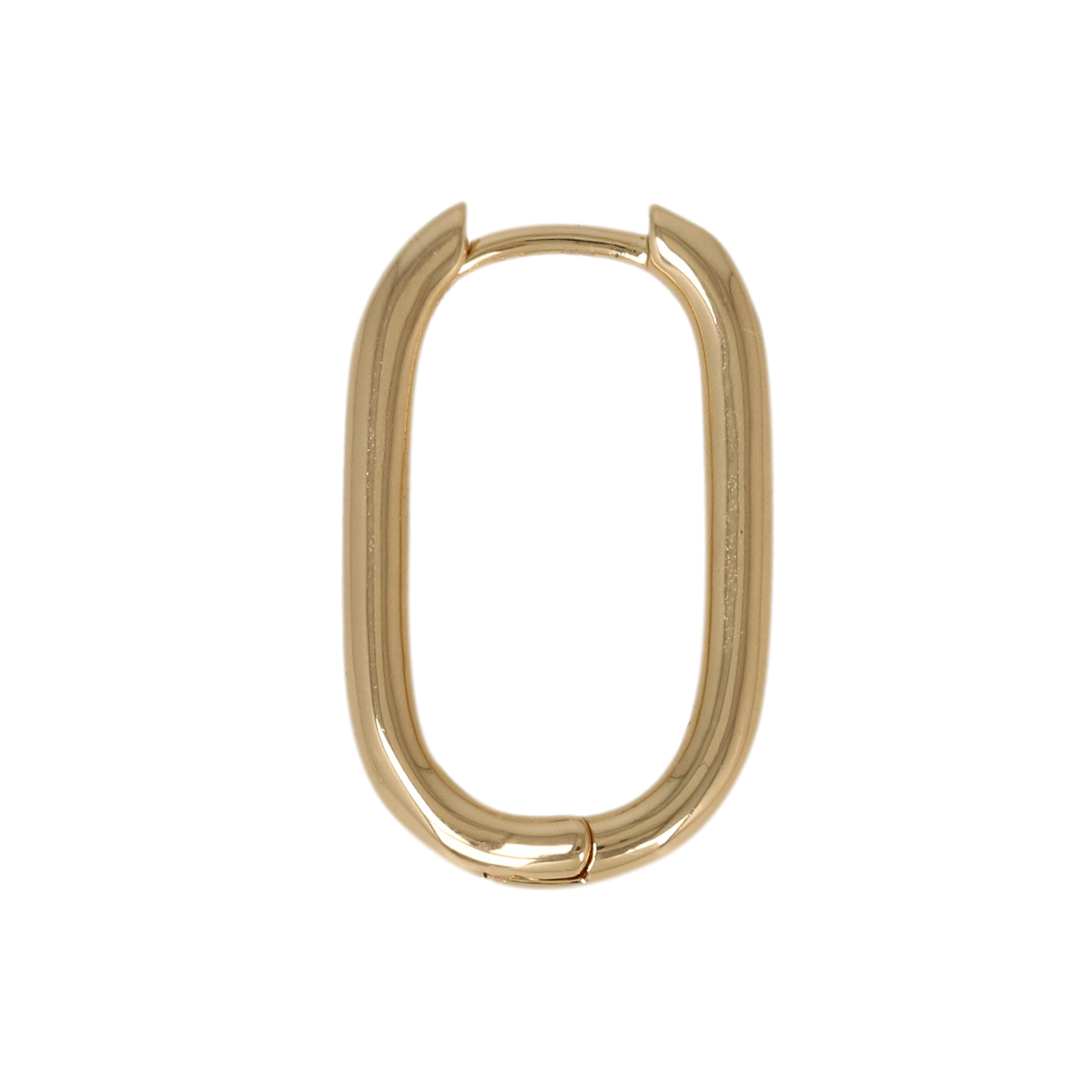 gold plated leverback hoop earring 20x12,5mm | 2pc