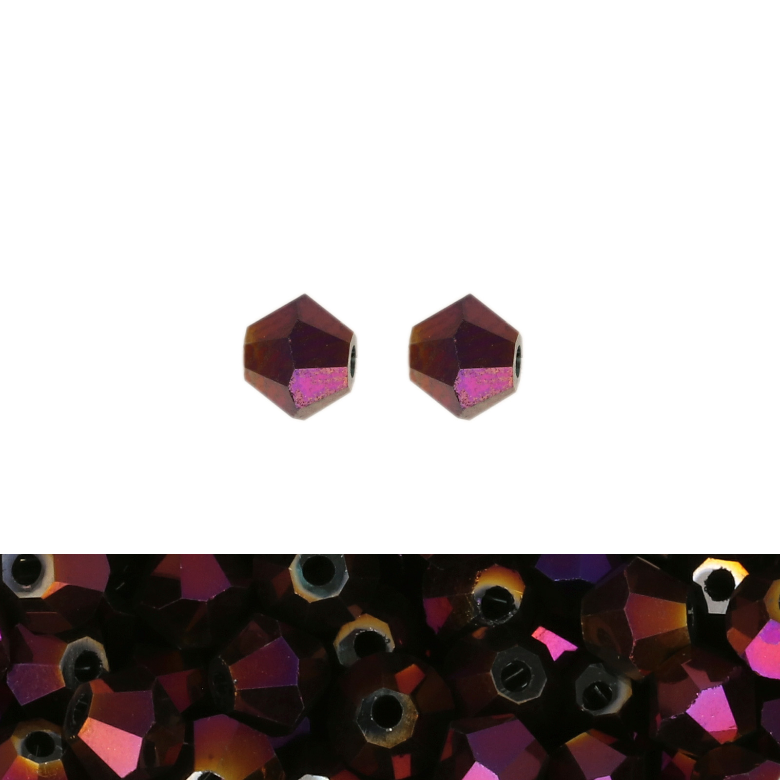doppelkegel brilliant metallic amethyst 4mm | 120st