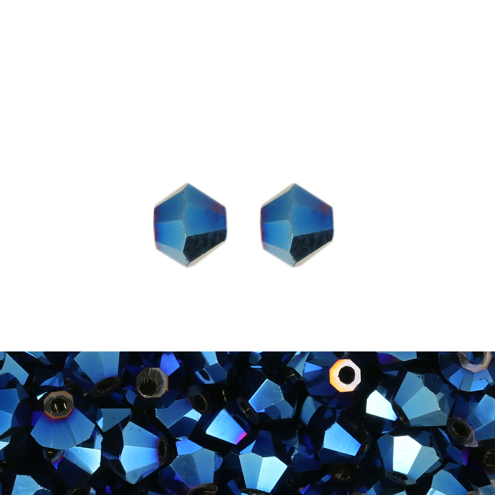 bicone brilliant metallic blue 4mm | 120pc