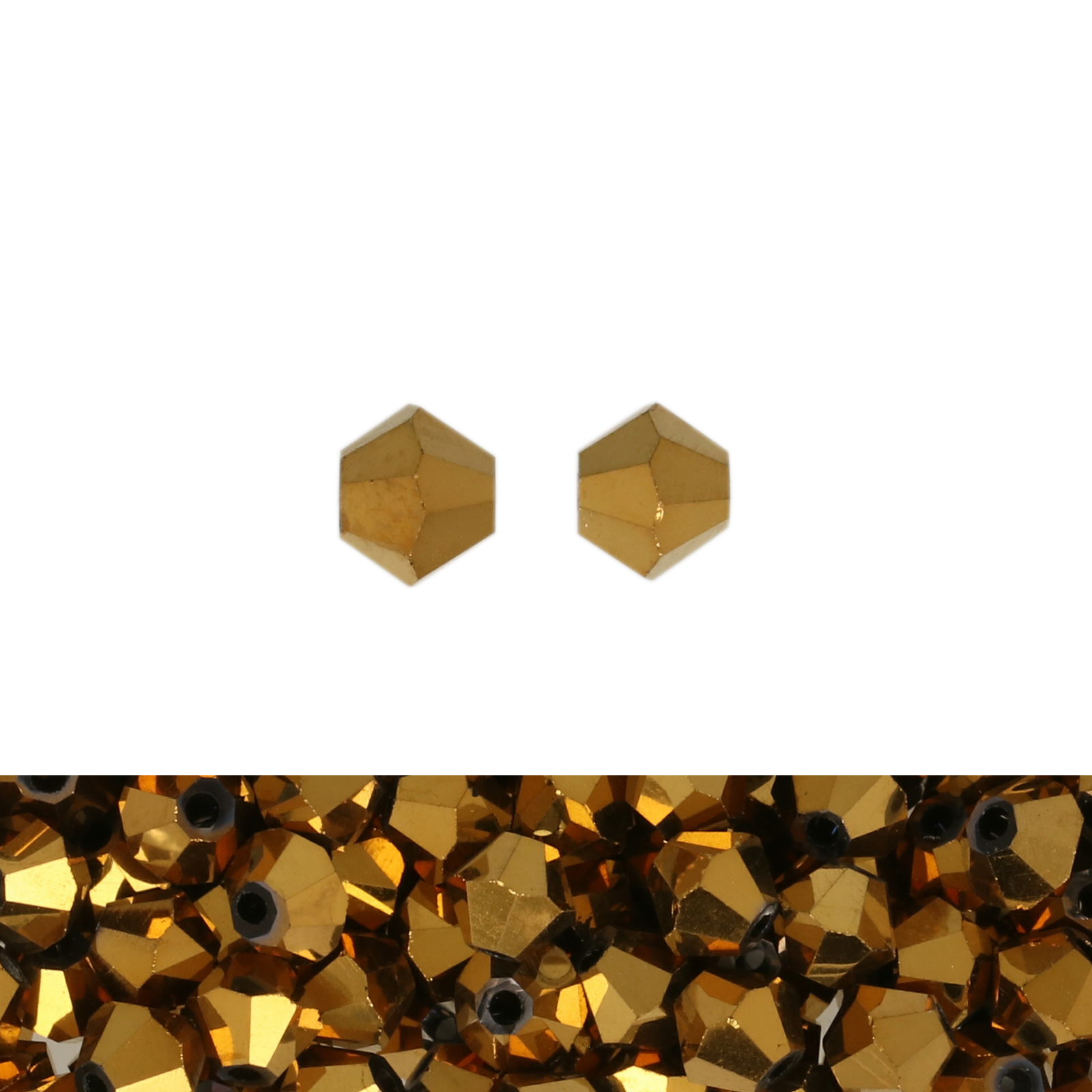 doppelkegel brilliant metallic gold 4mm | 120st