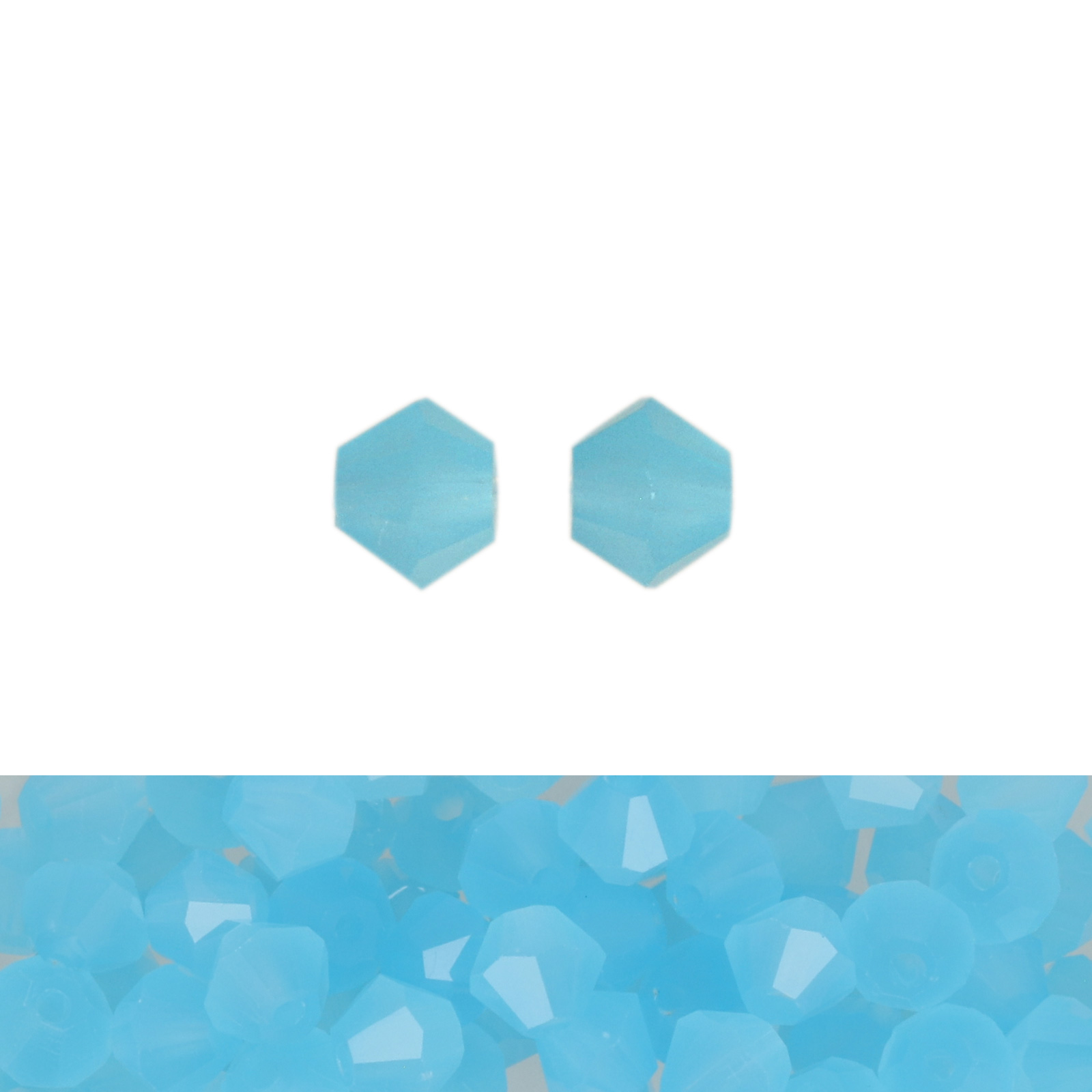 doppelkegel brilliant opal sky blue 4mm | 120st