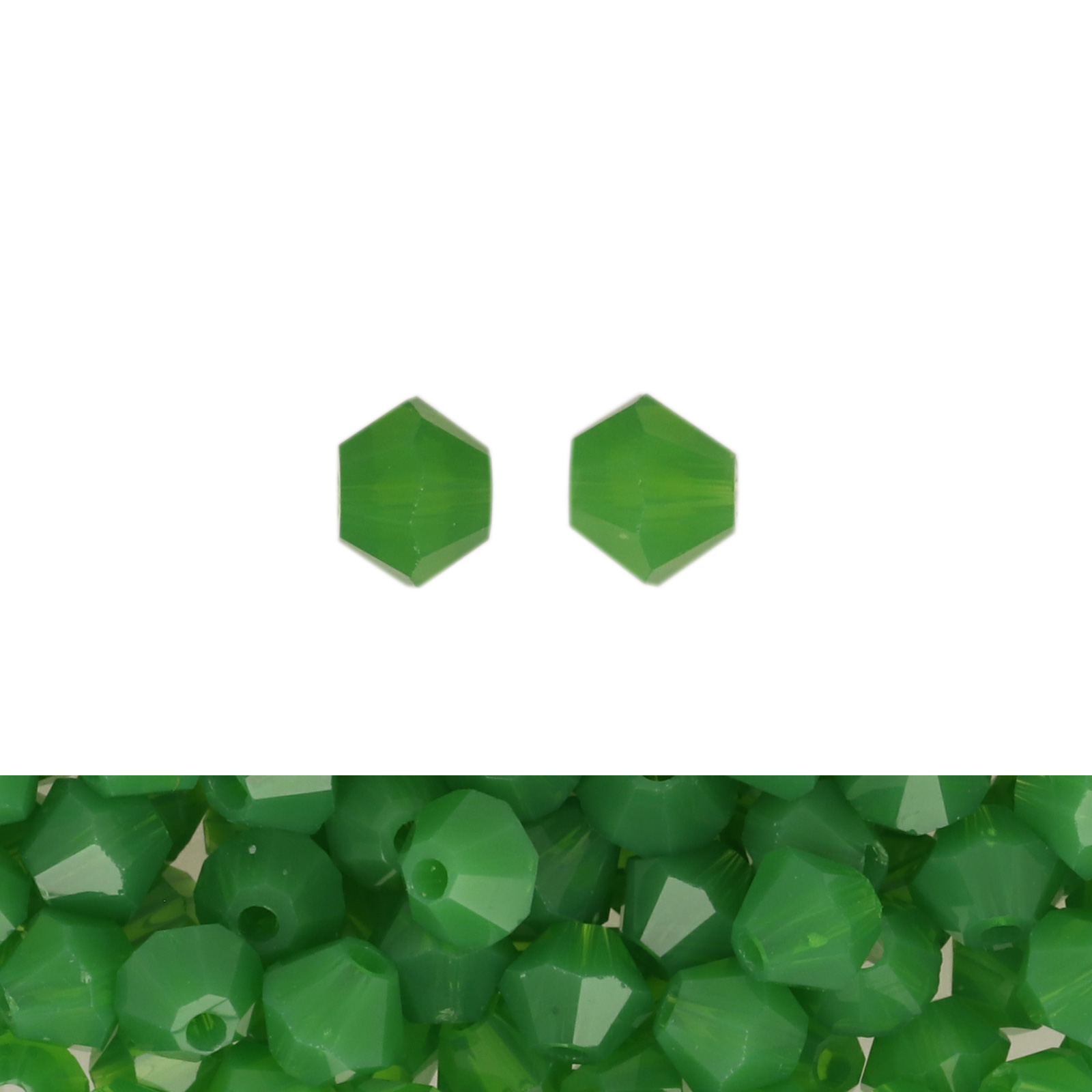 bicone brilliant opaque kelly green 4mm | 120pc