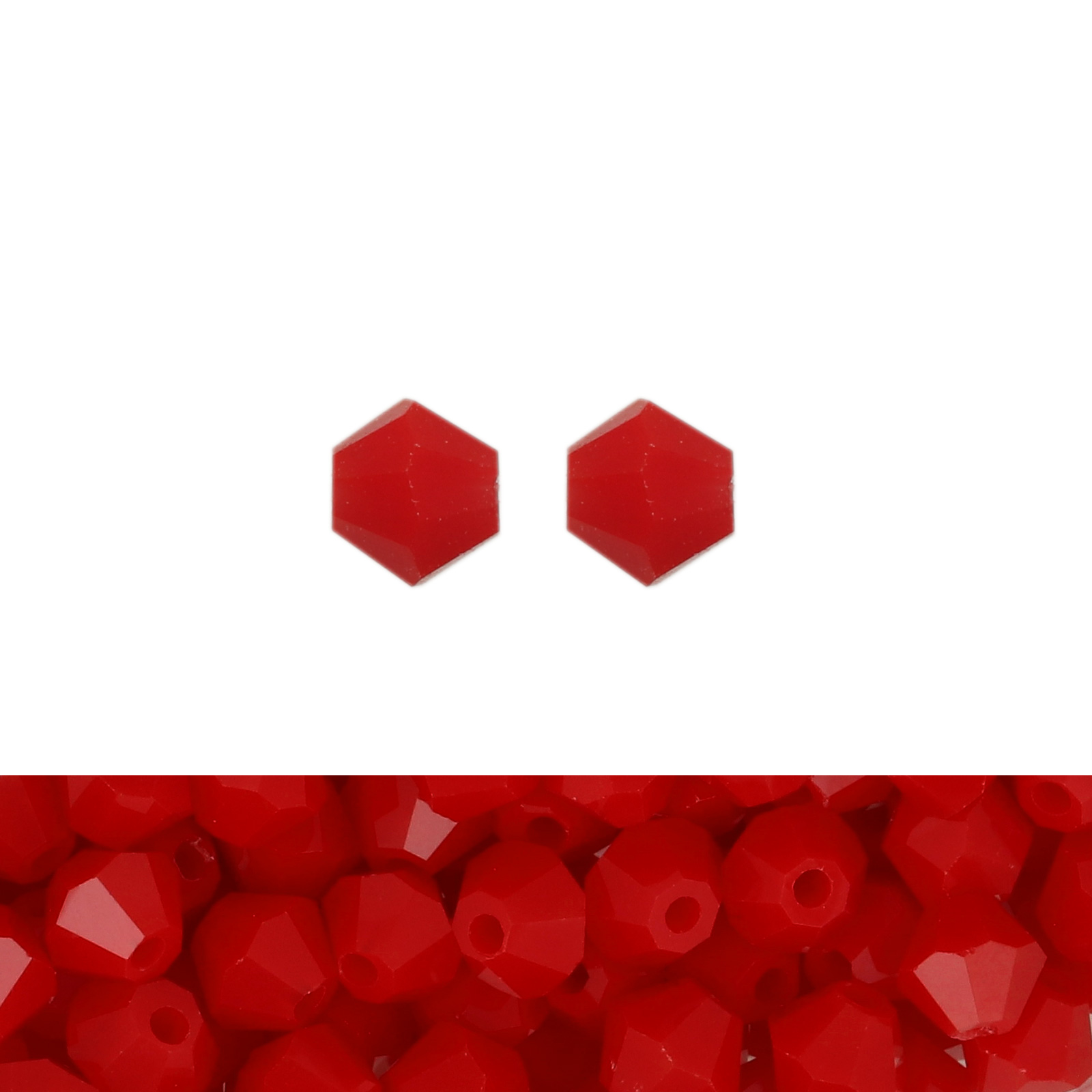 doppelkegel brilliant opaque red 4mm | 120st
