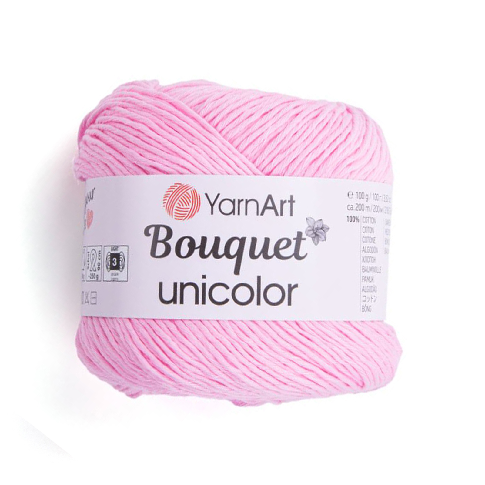 yarnart bouquet unicolor - candy pink (3211) - 100gr (200mt) | 1pc