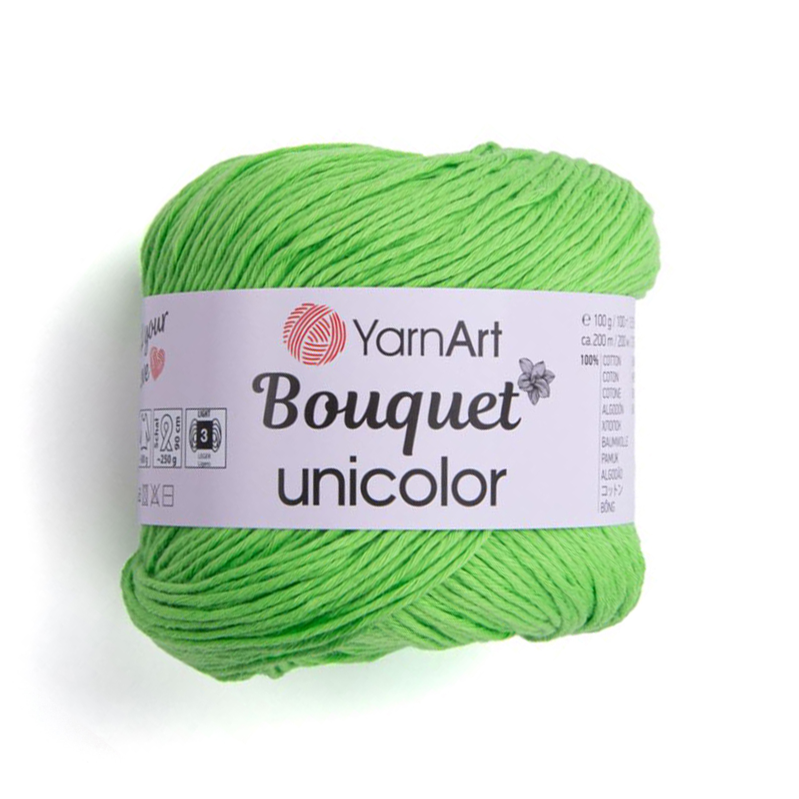 yarnart bouquet unicolor - meadow green (3219) - 100gr (200mt) | 1pc