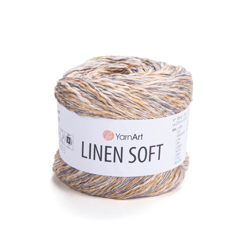 yarnart linen soft - grau/beige (7407) - 100gr (272mt) | 1st