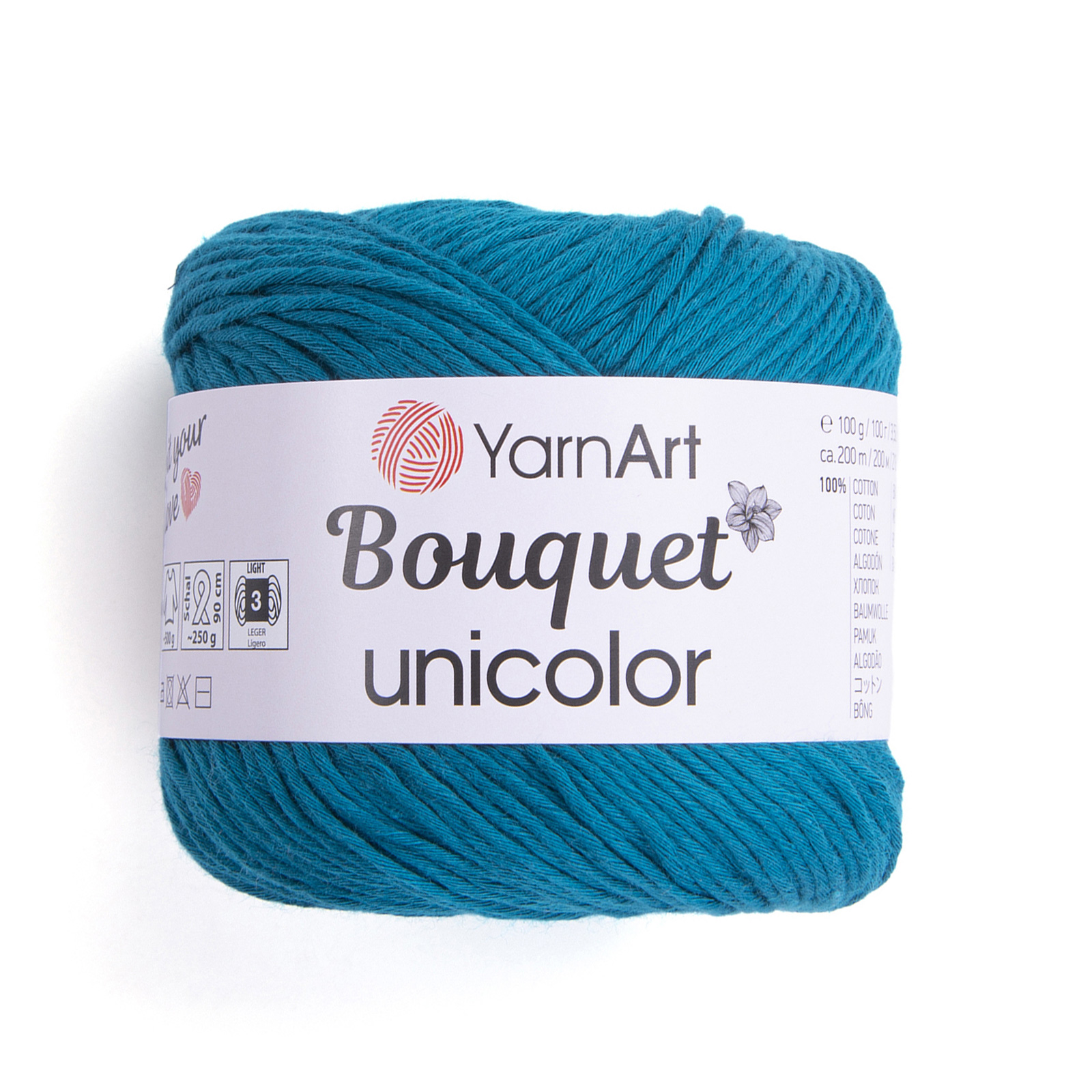 yarnart bouquet unicolor - teal (3228) - 100gr (200mt) | 1pc