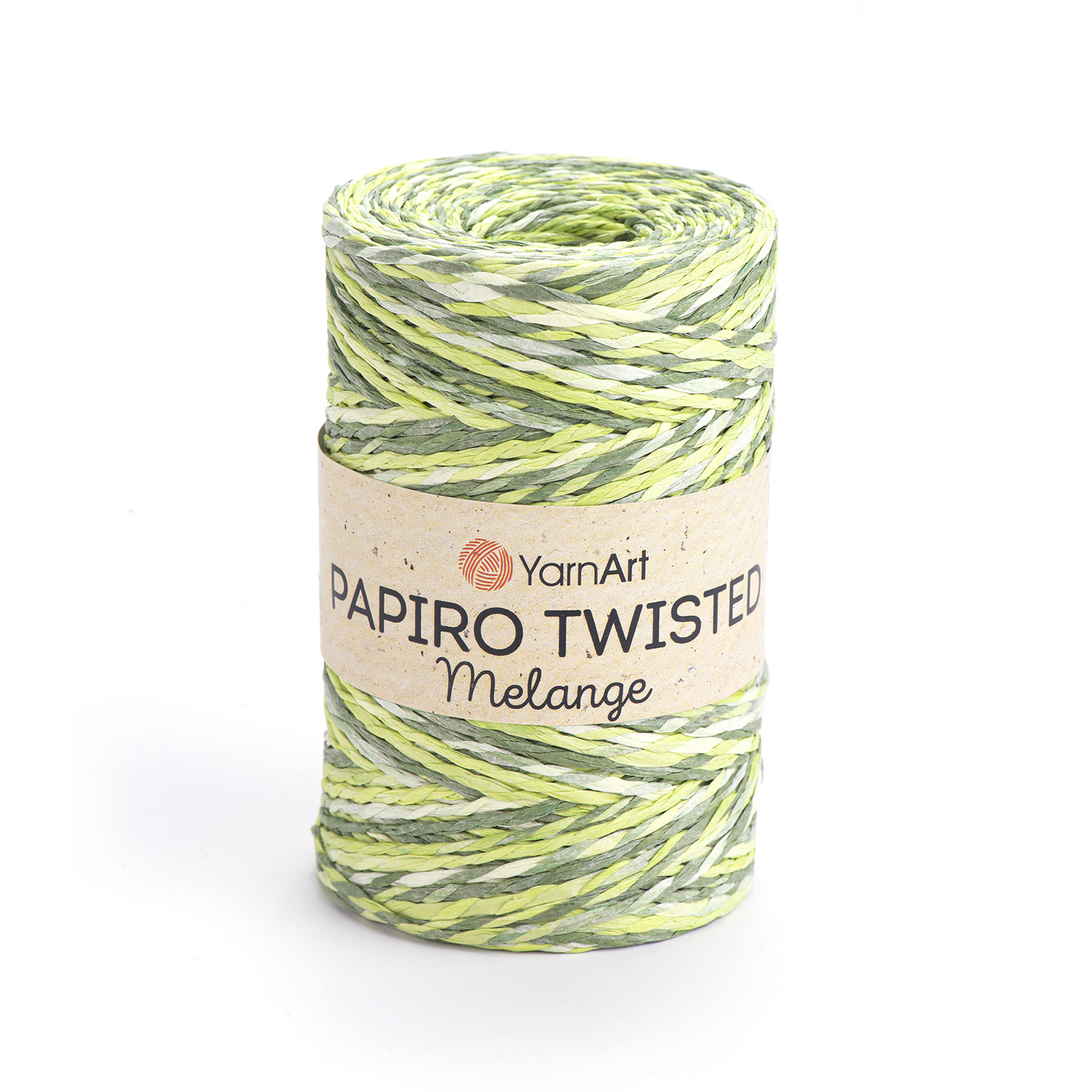 yarnart papiro twisted melange - green cloud (2302) - 100gr (170mt) | 1pc