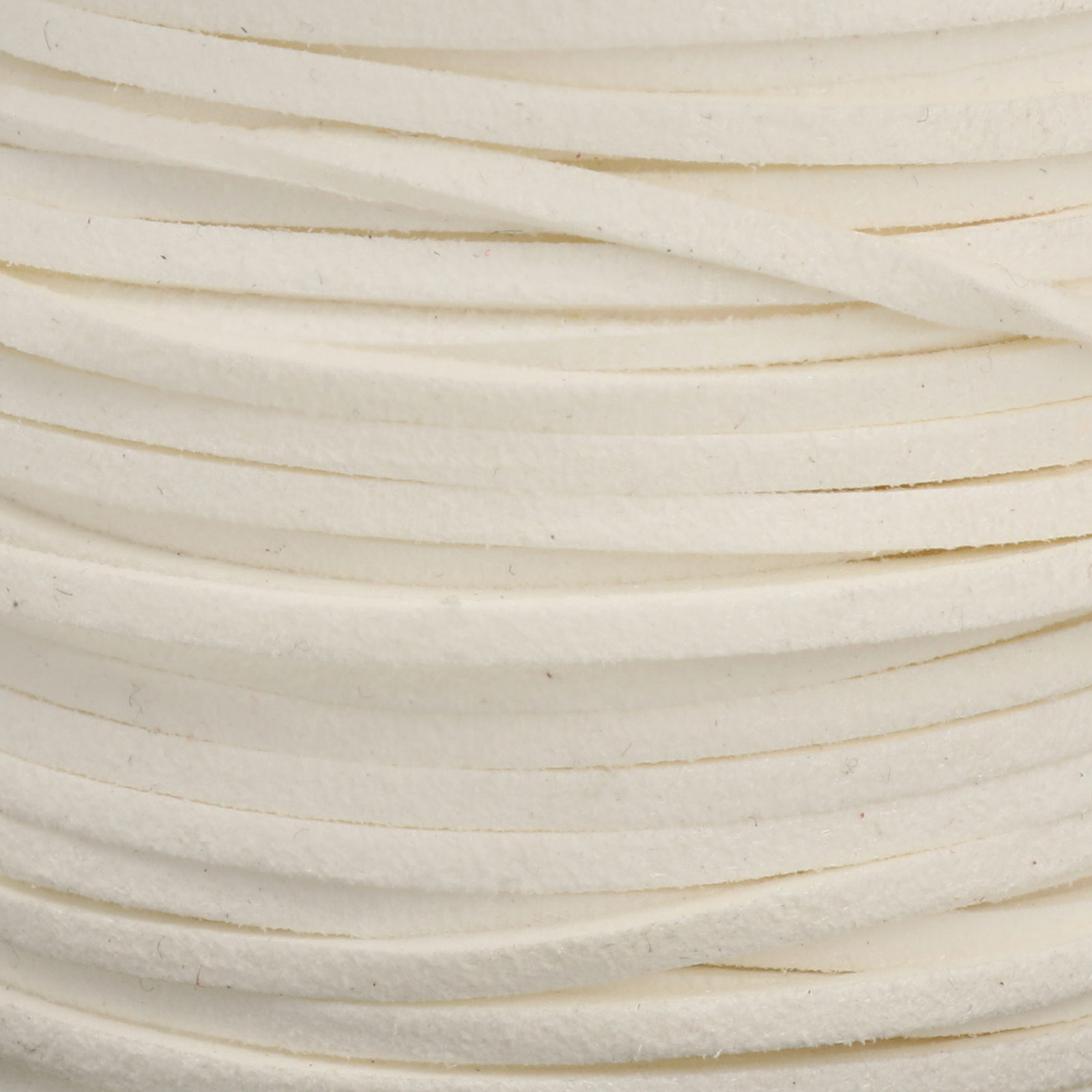 white micro fiber suede 3x1,5mm | 2mt