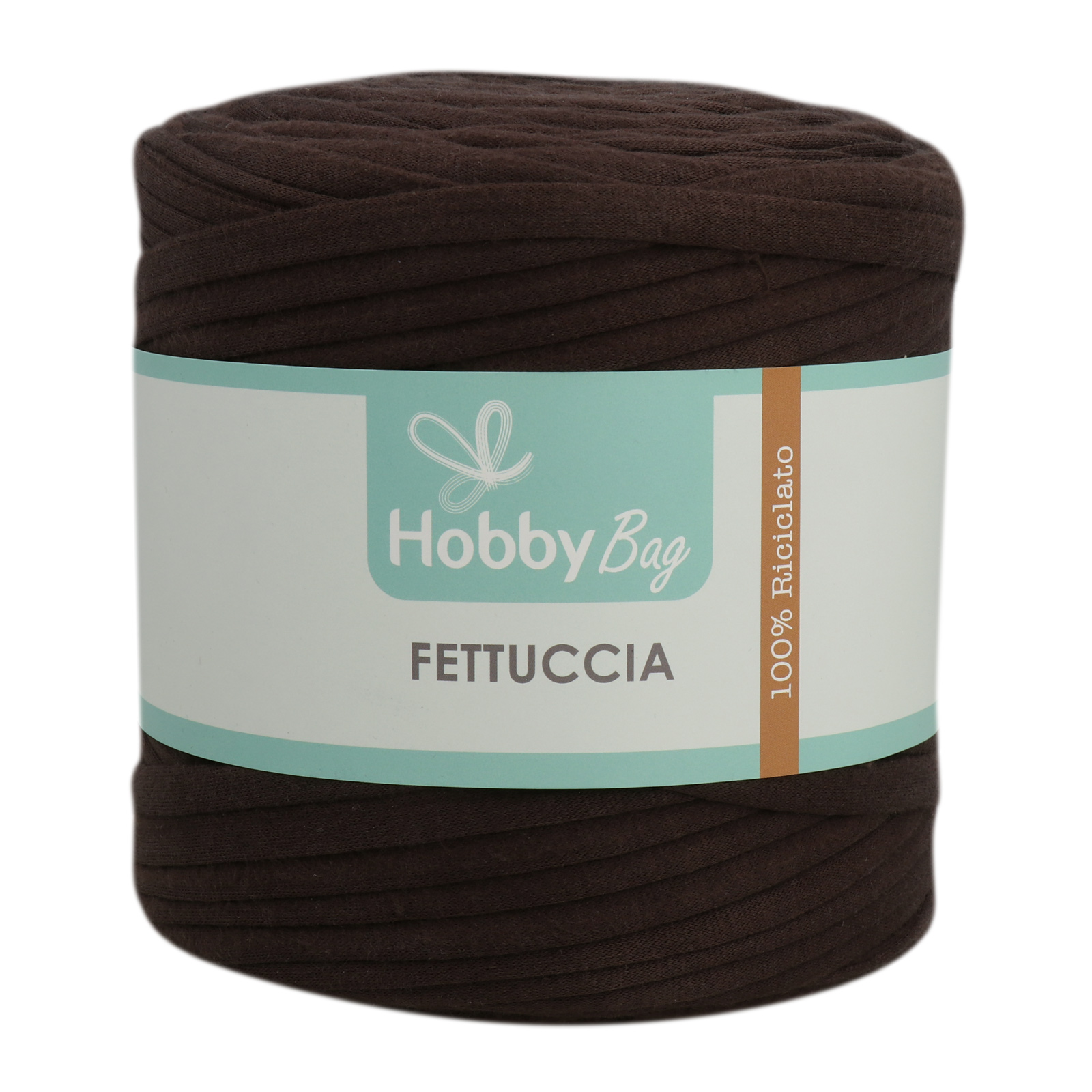 hobbybag t-shirt yarn fettuccia - coffee - 500-800gr (110-130mt) | 1pc