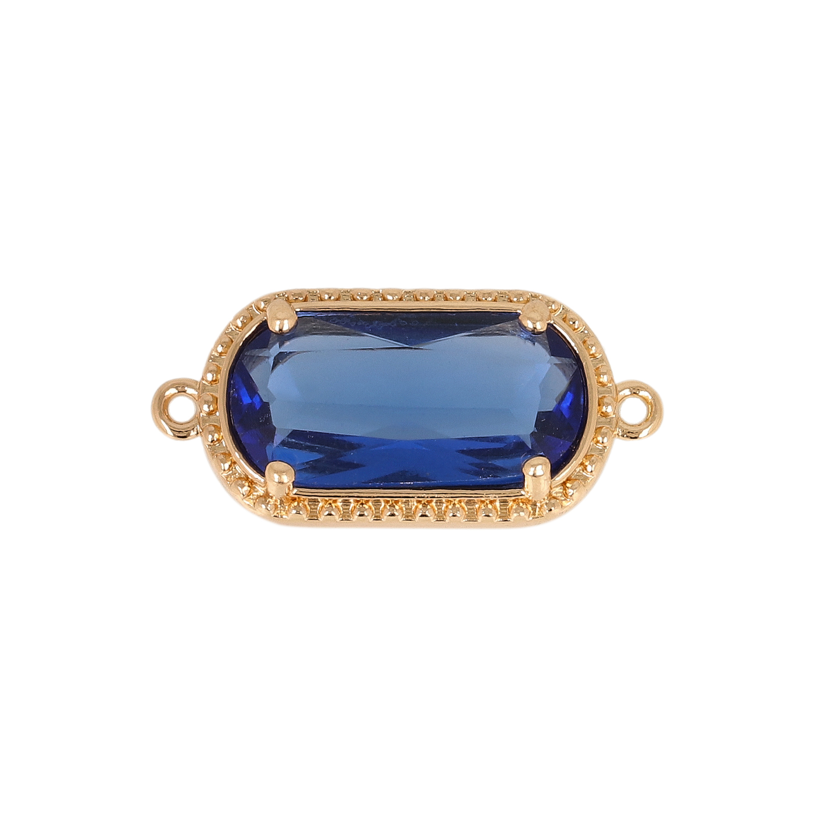 zwischenteil fine crystal vergoldet oval blue 14x7mm | 2st