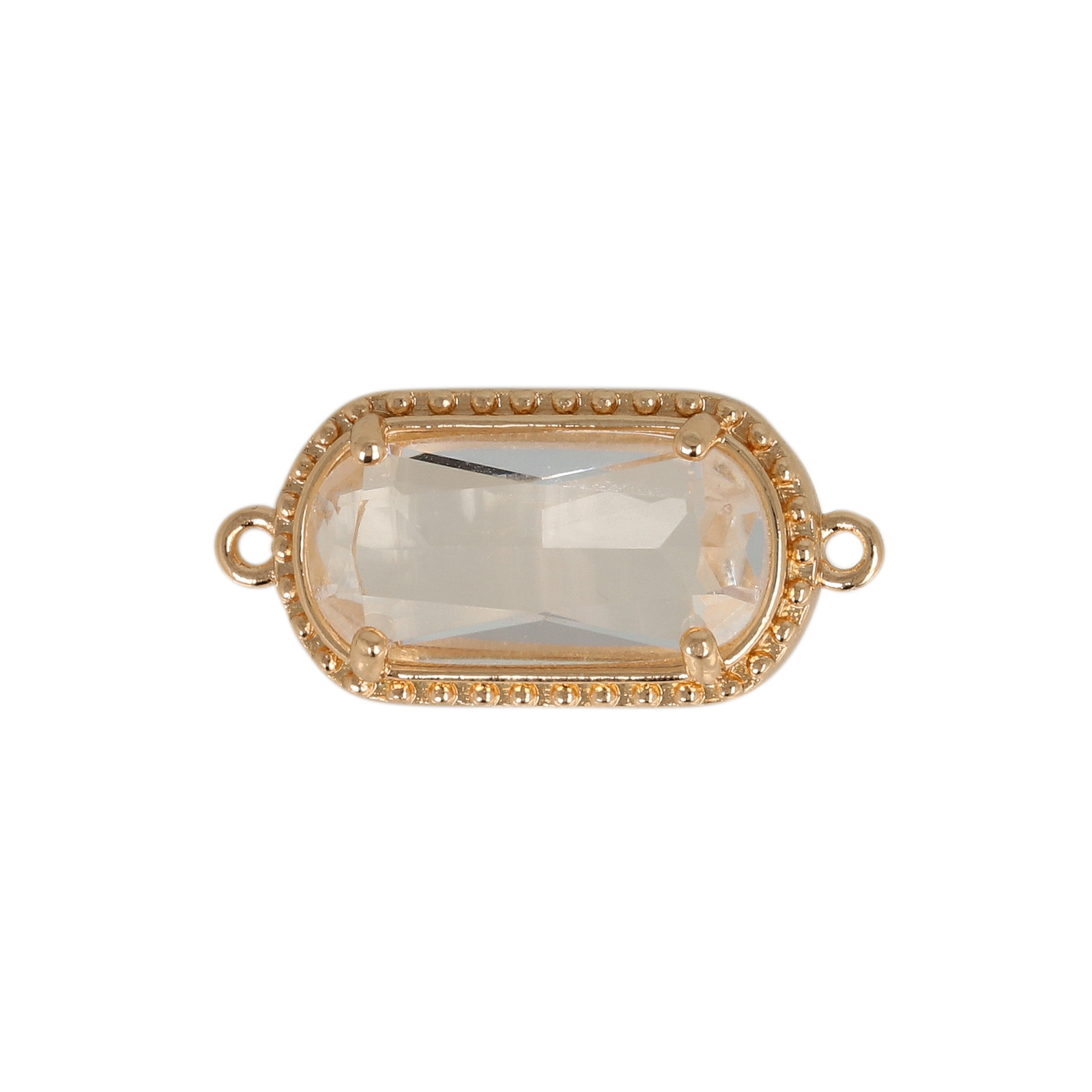 gold plated fine crystal link oval 14x7mm | 2pc