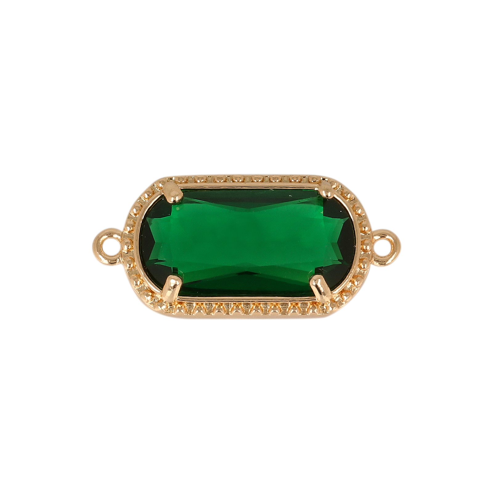 zwischenteil fine crystal vergoldet oval emerald 14x7mm | 2st