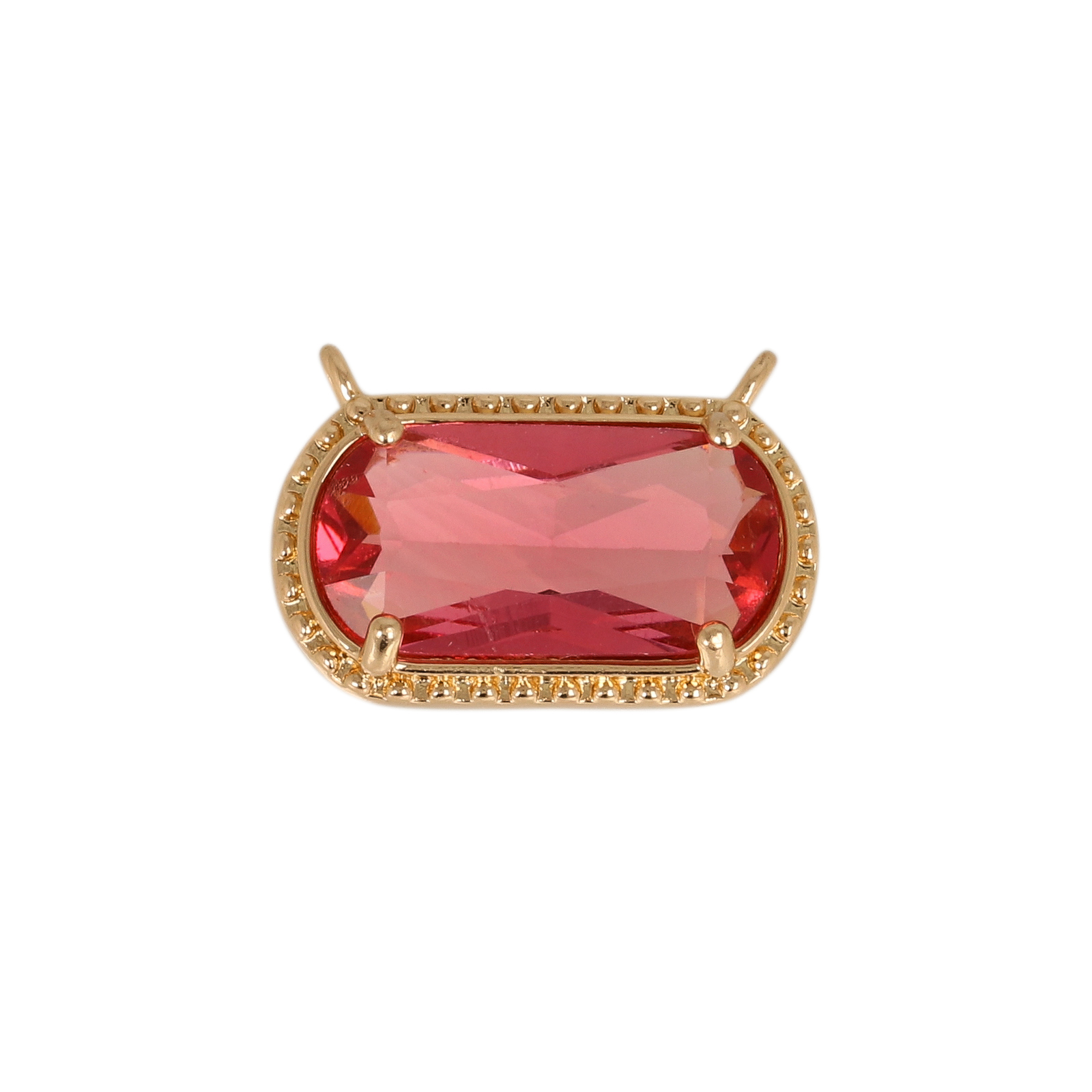 anhänger fine crystal vergoldet oval cyclamen 14x7mm | 2st