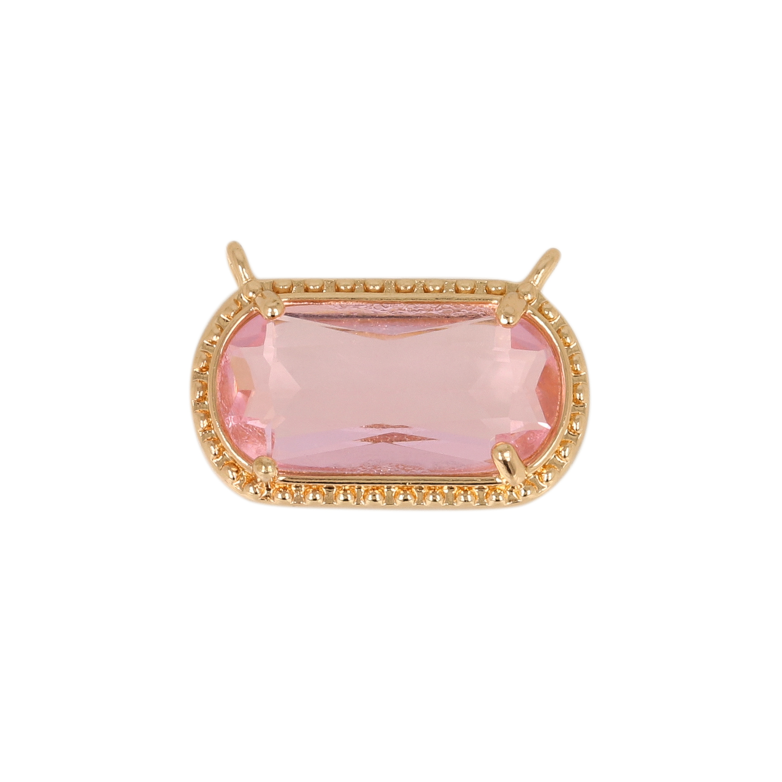 anhänger fine crystal vergoldet oval rose 14x7mm | 2st