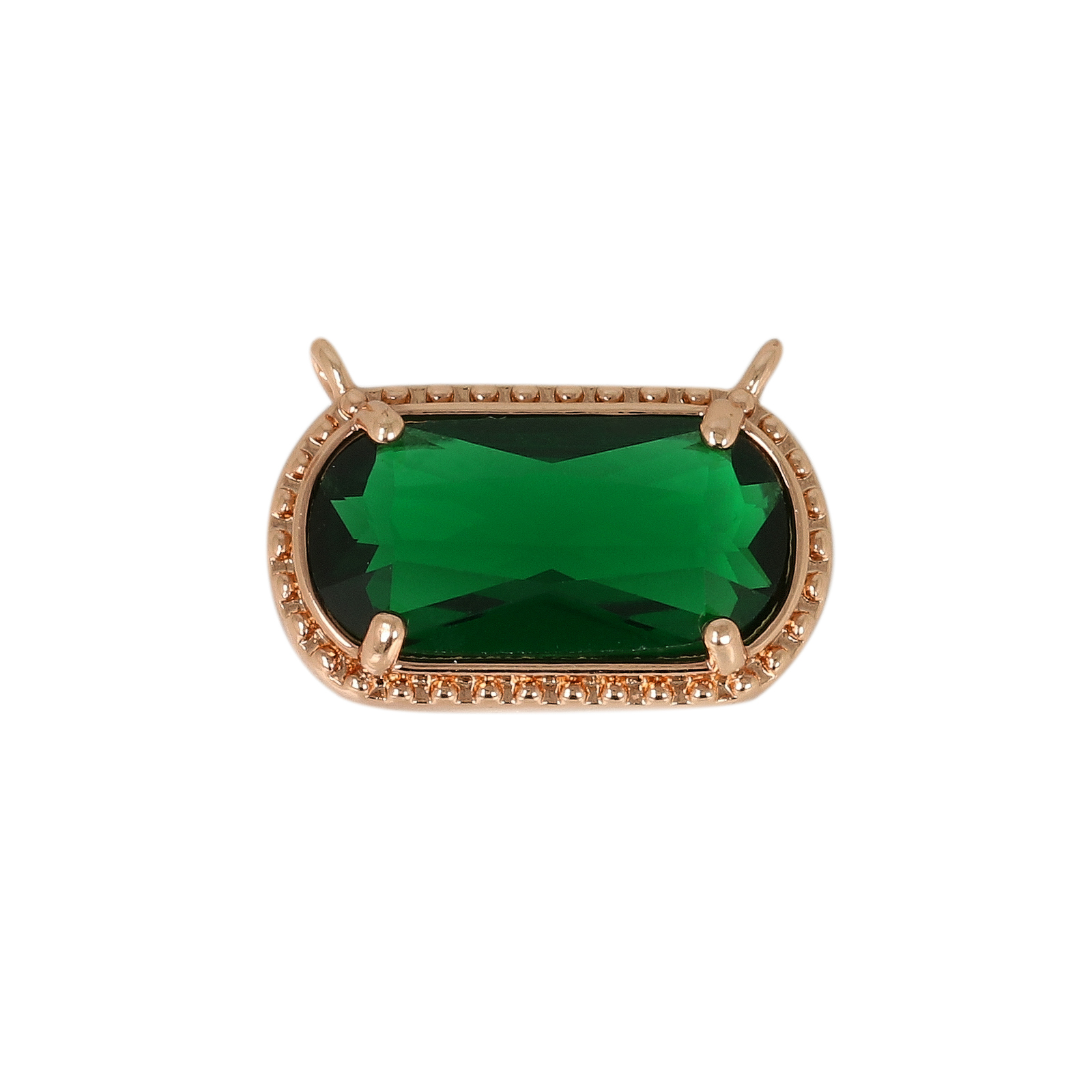 anhänger fine crystal vergoldet oval emerald 14x7mm | 2st