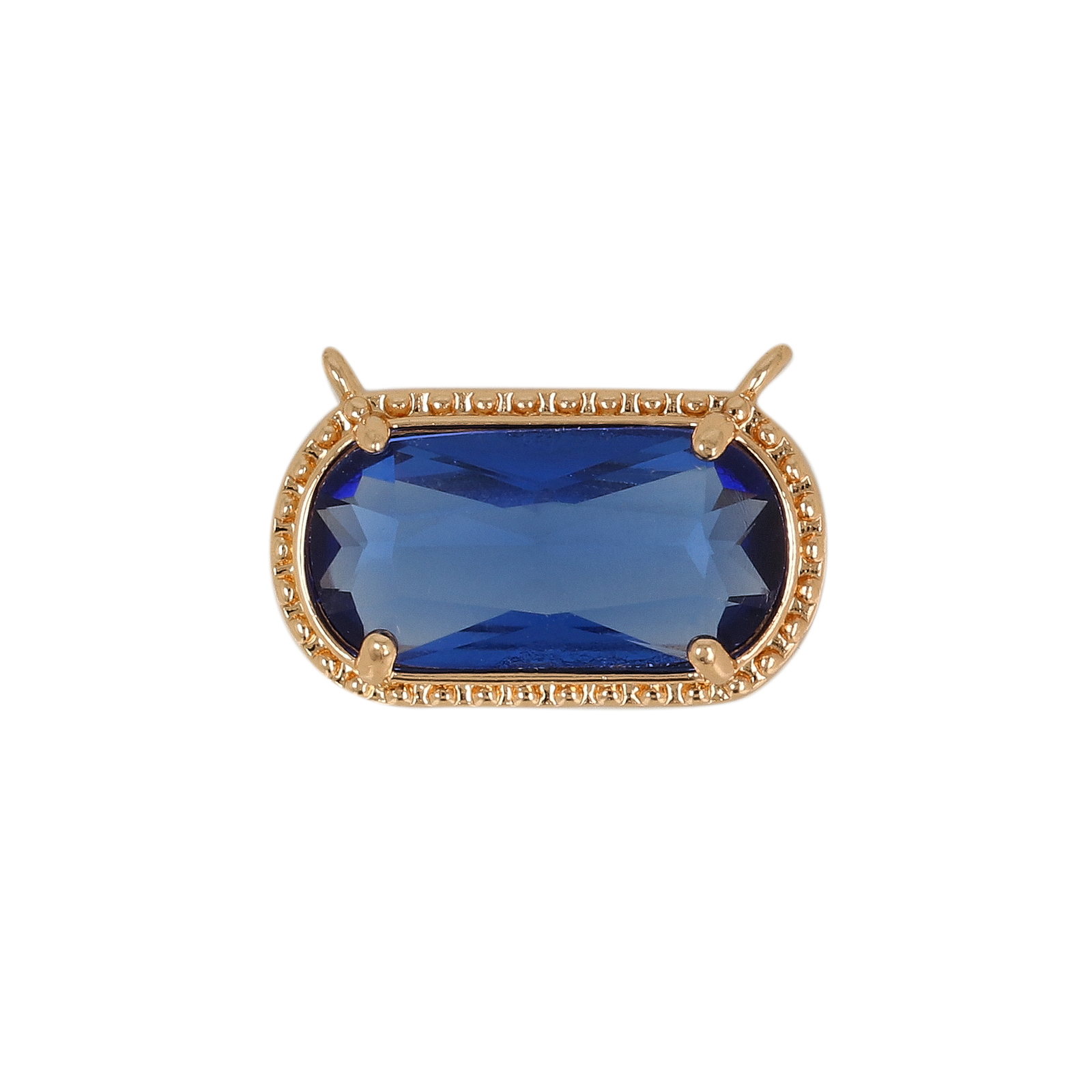 anhänger fine crystal vergoldet oval blue 14x7mm | 2st