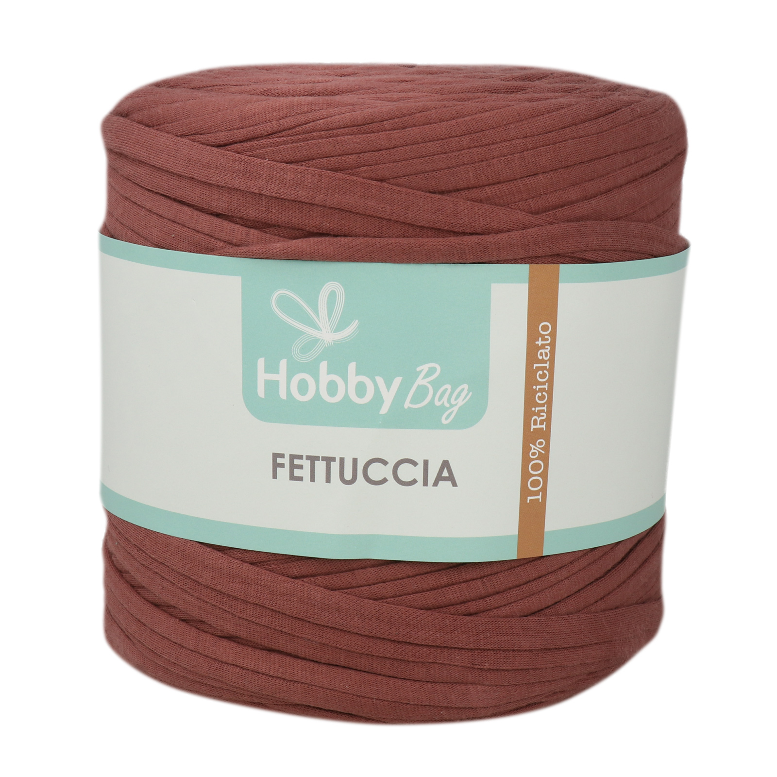 hobbybag t-shirt yarn fettuccia - cocoa - 500-800gr (110-130mt) | 1pc