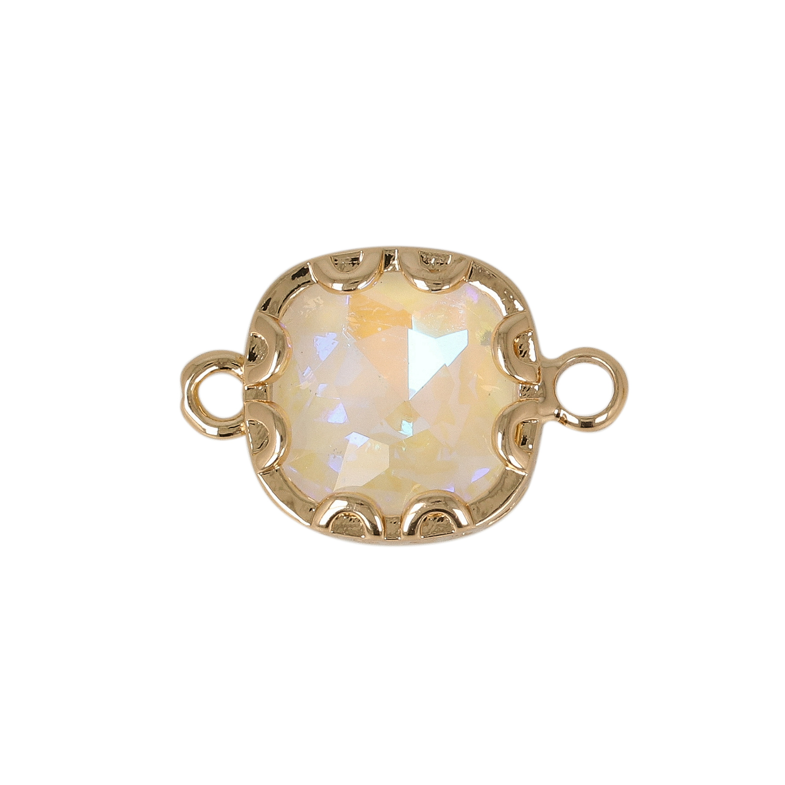 zwischenteil fine crystal vergoldet quadrat white iris 10mm | 2st