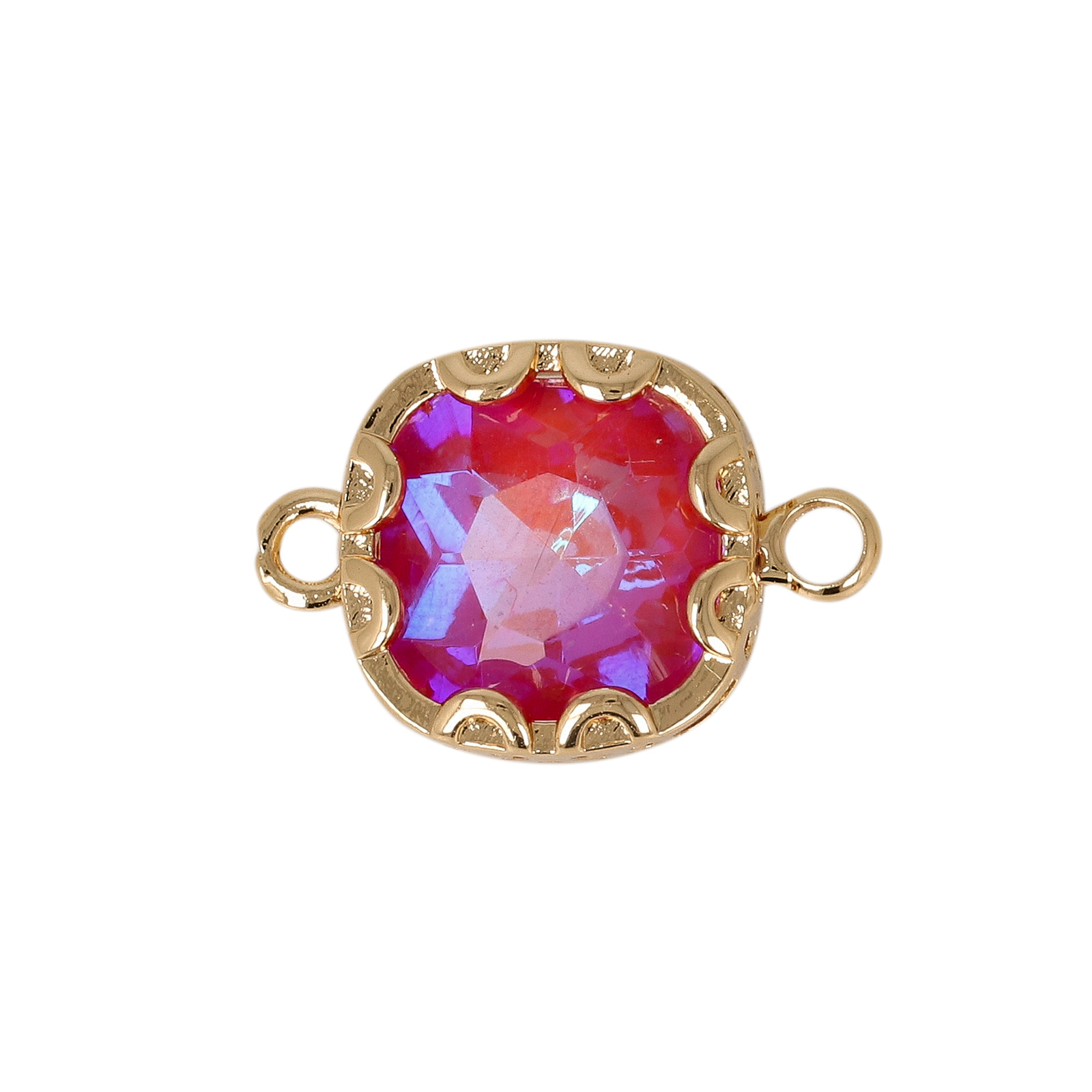 zwischenteil fine crystal vergoldet quadrat red iris 10mm | 2st