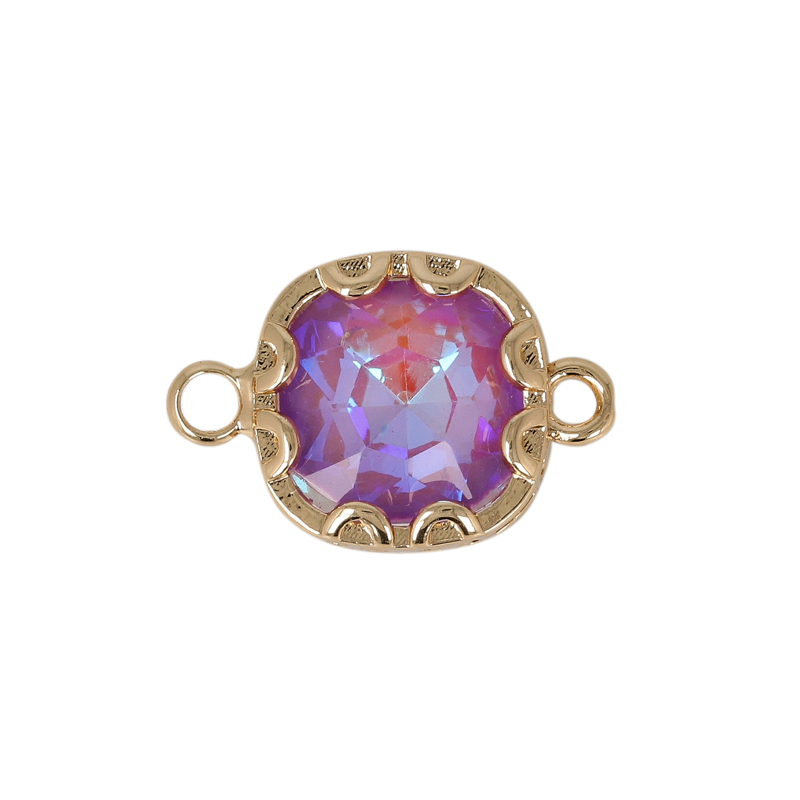 zwischenteil fine crystal vergoldet quadrat lilac iris 10mm | 2st