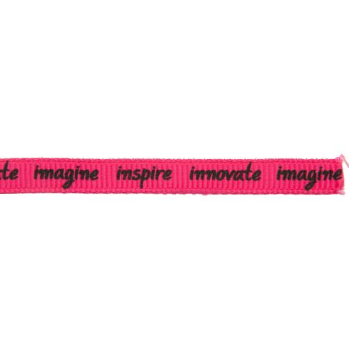 fuchsia printed ribbon - innovate, imagine, inspire 7mm | 1mt