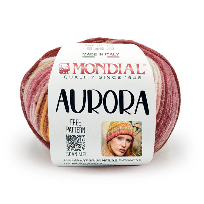 aurora mondial - creme/mispel/olive/weinrot (611) - 50gr (120mt) | 1st