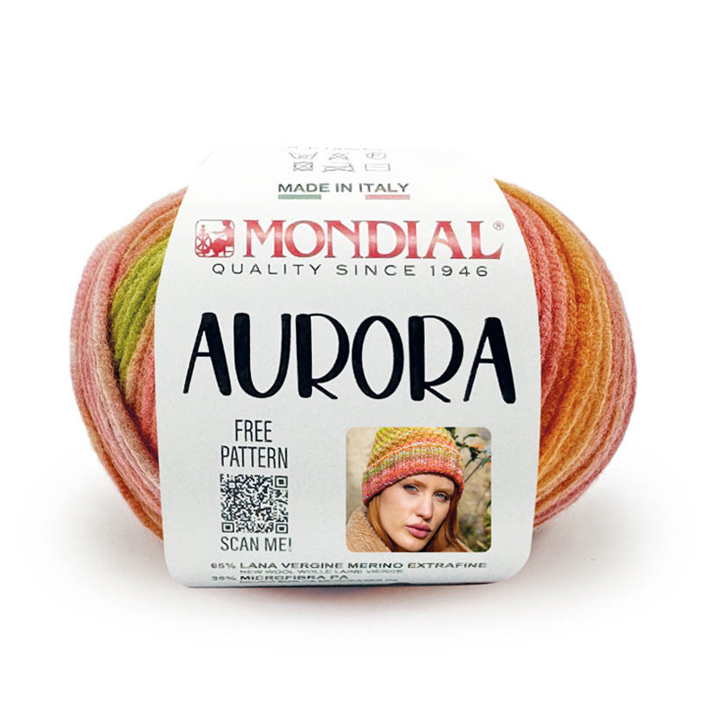 aurora mondial - orange/red/light blue/green (614) - 50gr (120mt) | 1pc