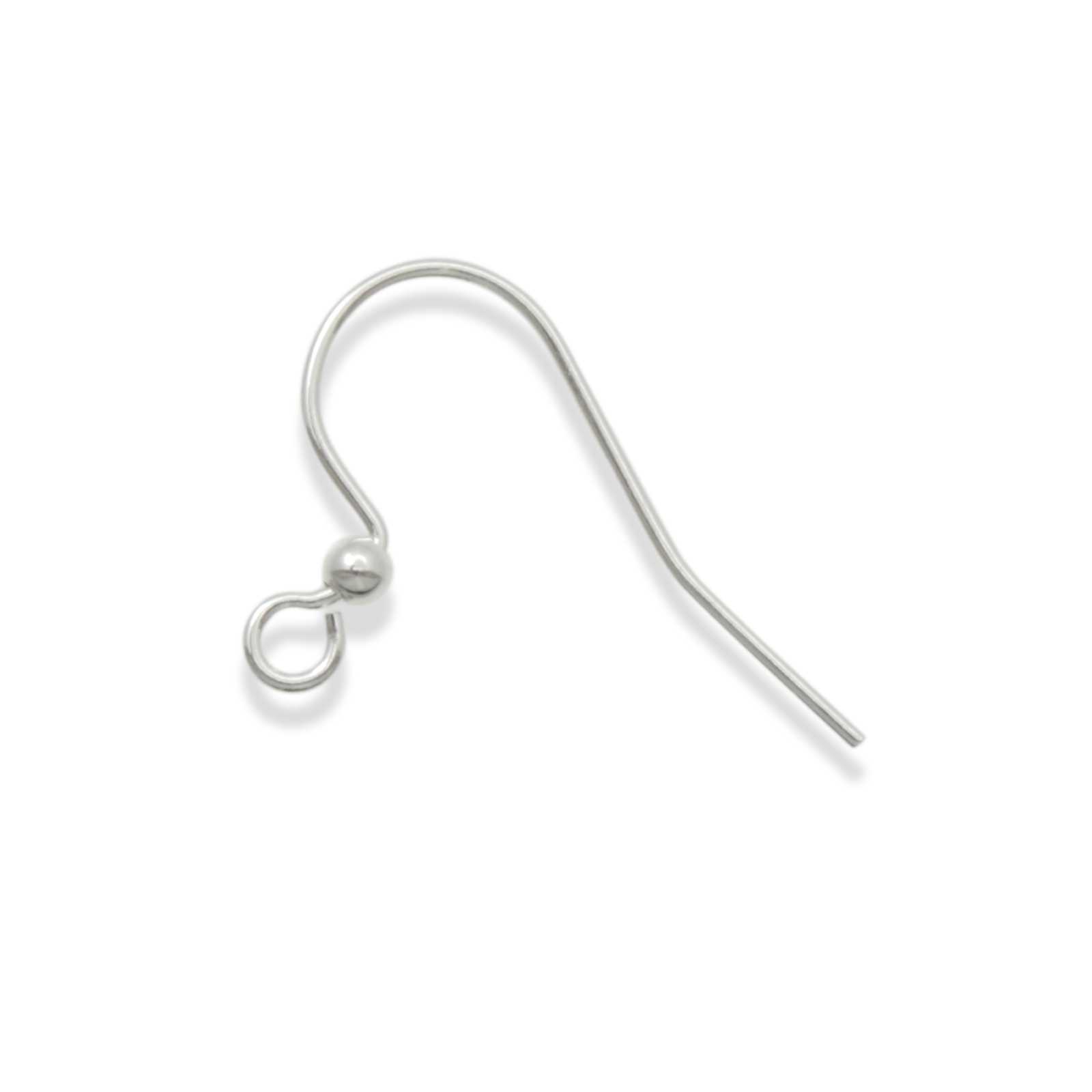silver plated french earwire with ball 17mm | 48pc