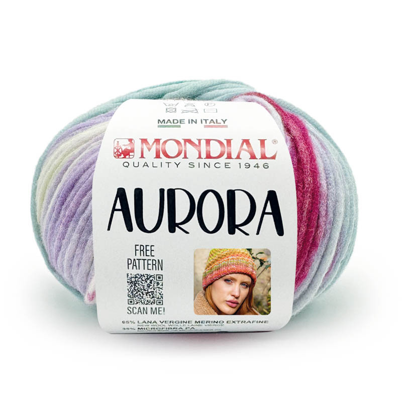 aurora mondial - emerald/orchid (616) - 50gr (120mt) | 1pc
