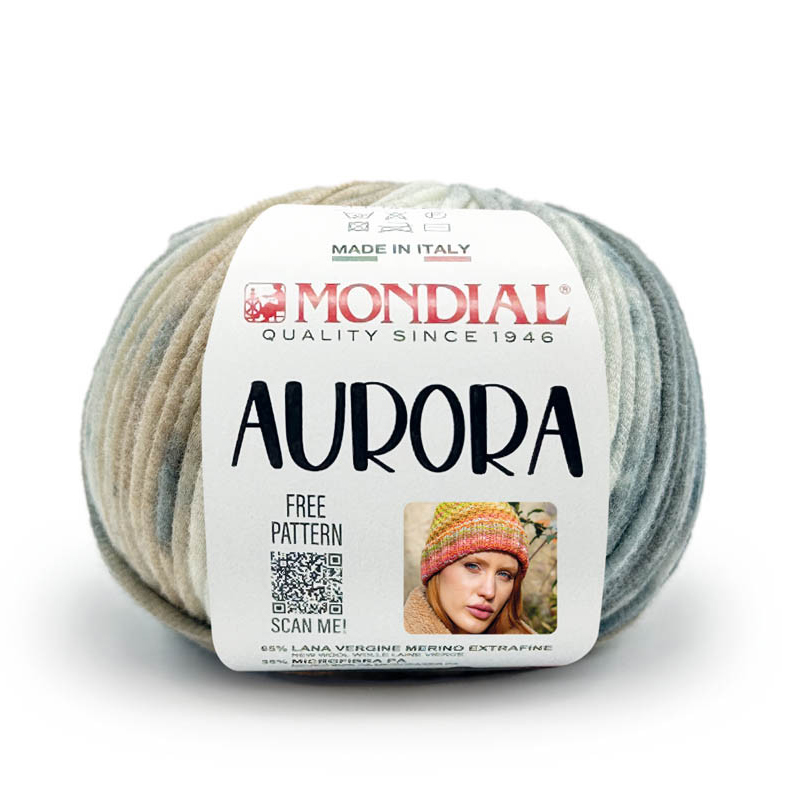 aurora mondial - grey/cream/anthracite (618) - 50gr (120mt) | 1pc