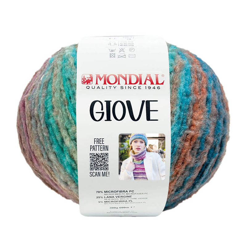 giove mondial - türkis/braun/rosa (605) - 300gr (600mt) | 1st