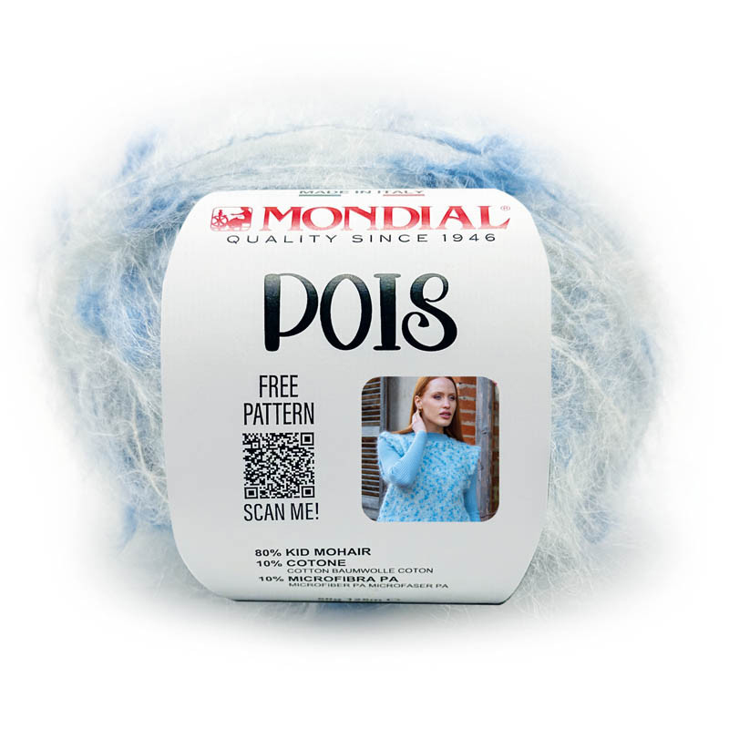 pois mondial - cream/sky blue (795) - 50gr (125mt) | 1pc