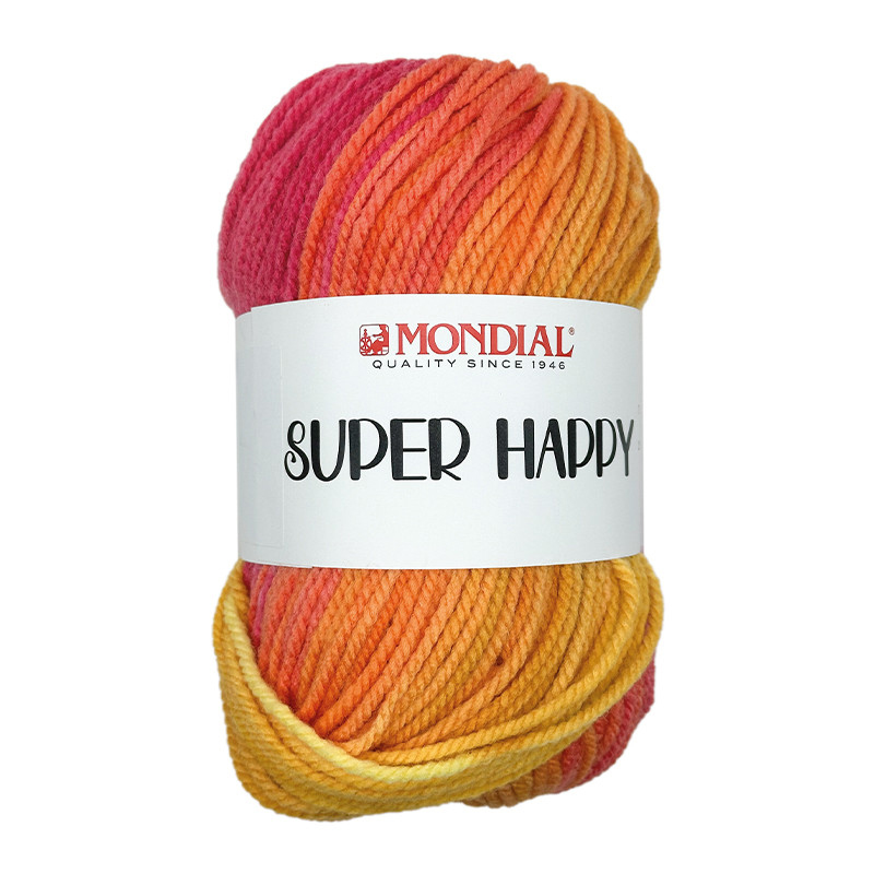 super happy mondial - gelb/orange/fuchsia (523) - 100gr (155mt) | 1st